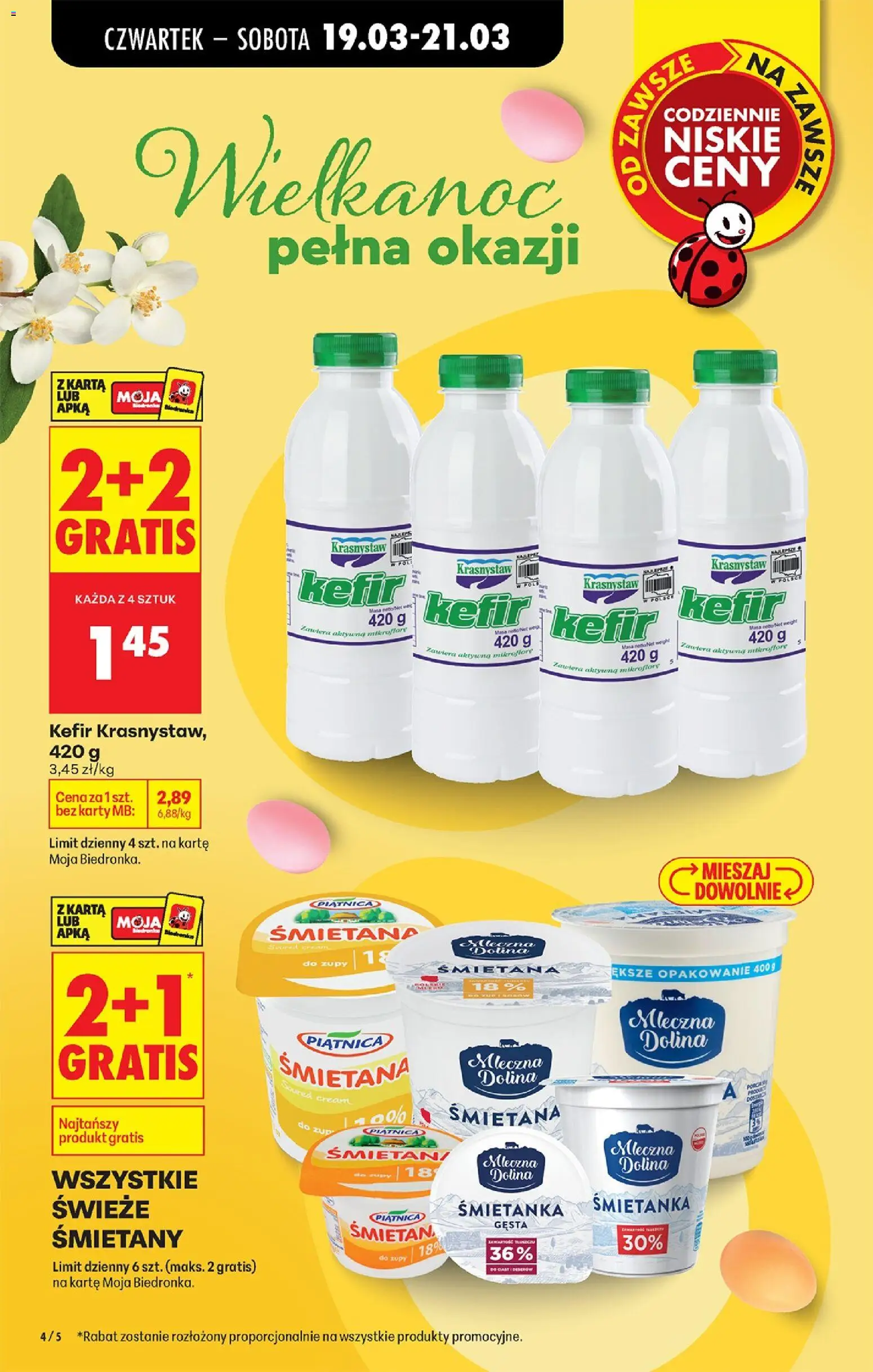 Biedronka gazetka od czwartku od 19.03.2026 | Strona: 8 | Produkty: Karta, Kefir, Śmietana