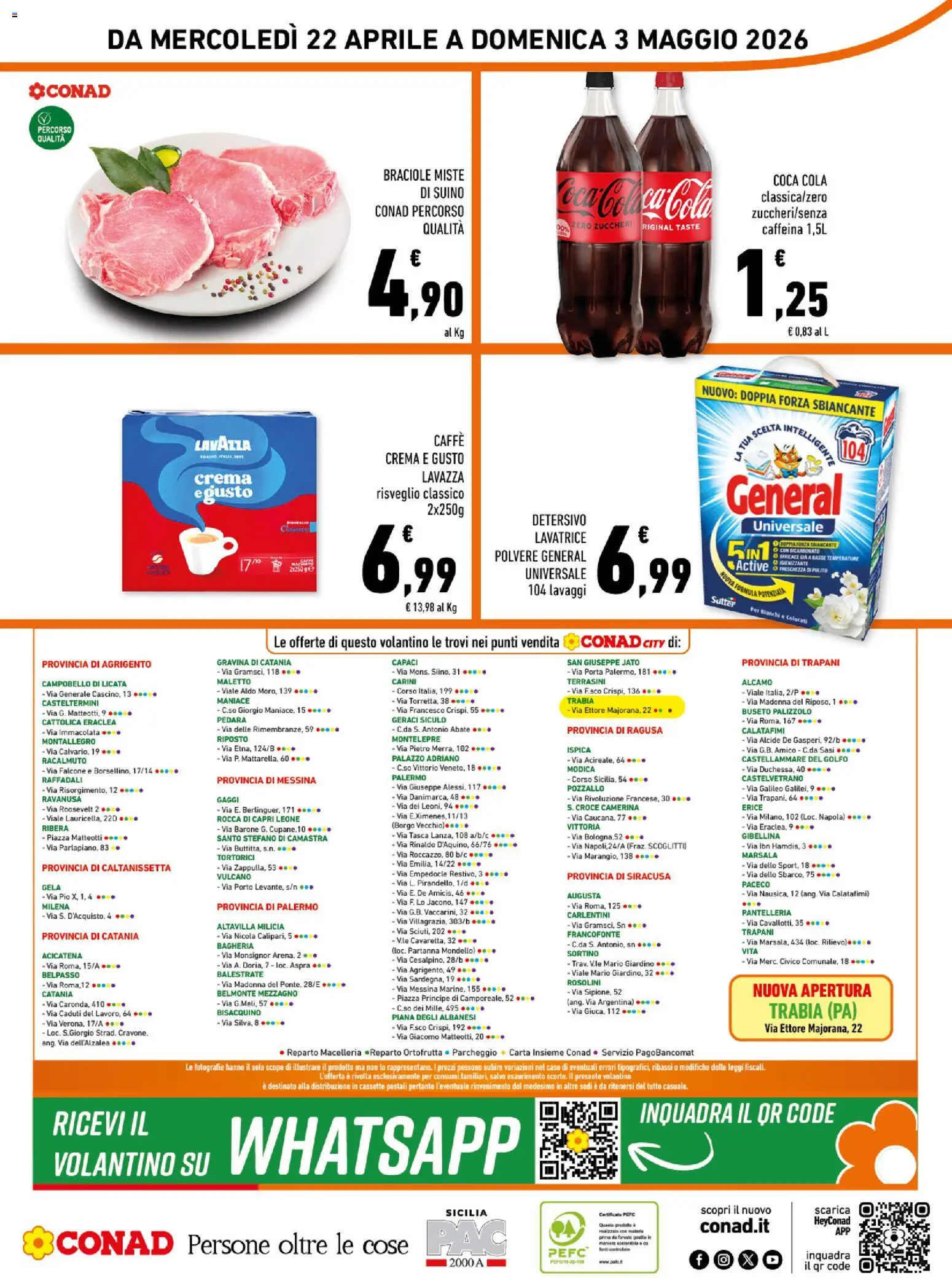Volantino Conad del 22.04.2026 | Pagina: 16 | Prodotti: Crema, Lavatrice, Lavazza, Coca Cola