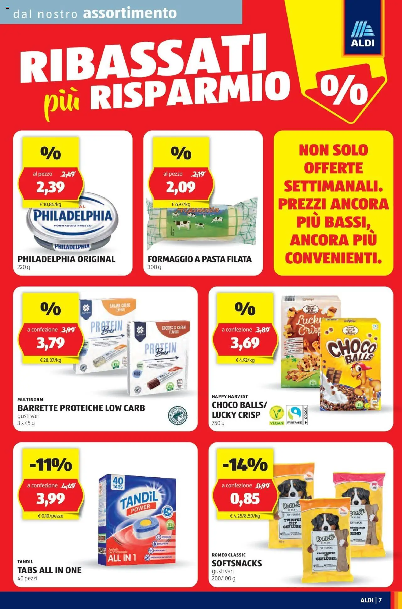 Volantino Aldi del 22.06.2025 | Pagina: 7 | Prodotti: Formaggio, Pasta