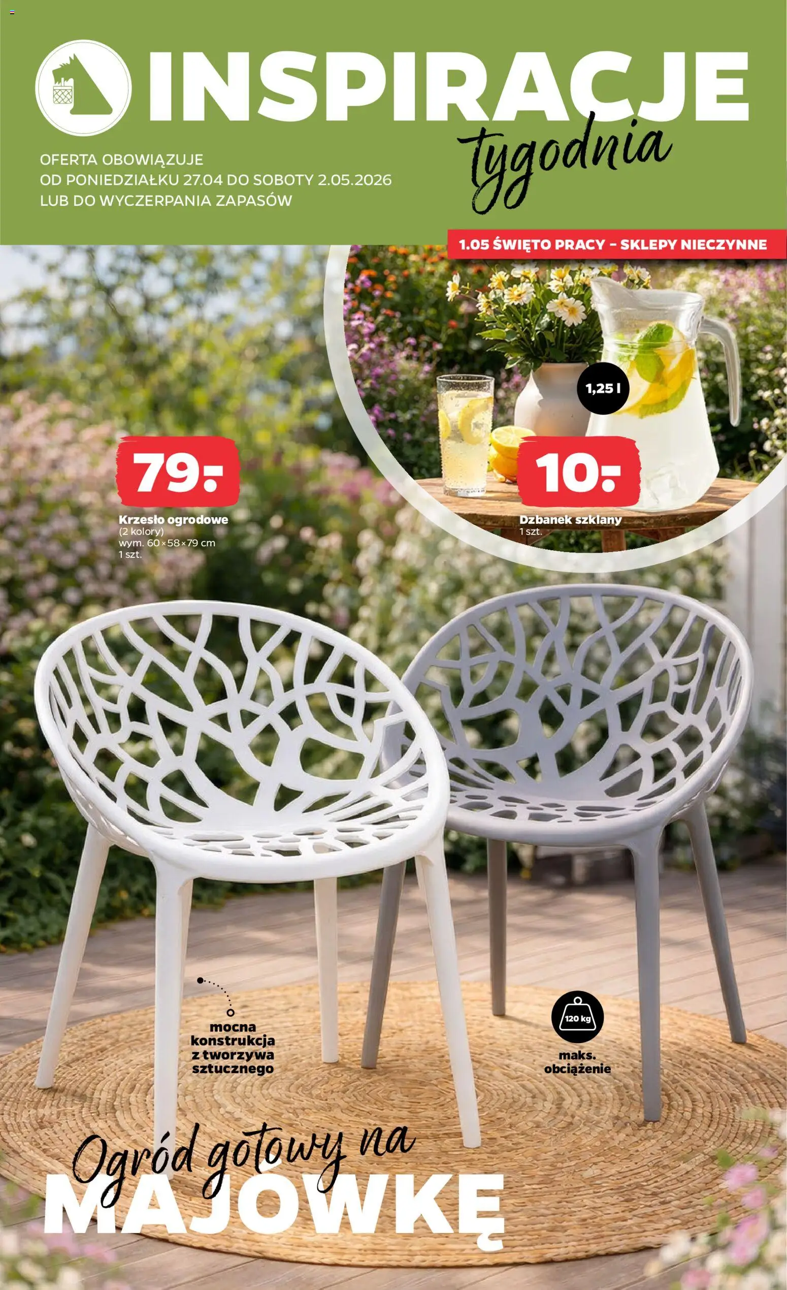 Netto gazetka od poniedziałku NonFood od 27.04.2026 | Strona: 2 | Produkty: Dzbanek, Krzesło, Krzesło ogrodowe