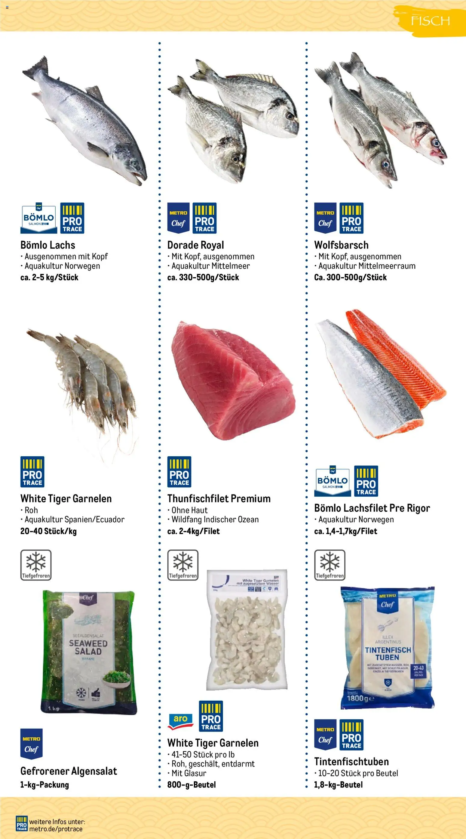 Metro Highlights Asiatische Gastronomie – gültig ab 01.01.2026 | Seite: 4 | Produkte: Tintenfisch, Fisch, Lachs, Wasser