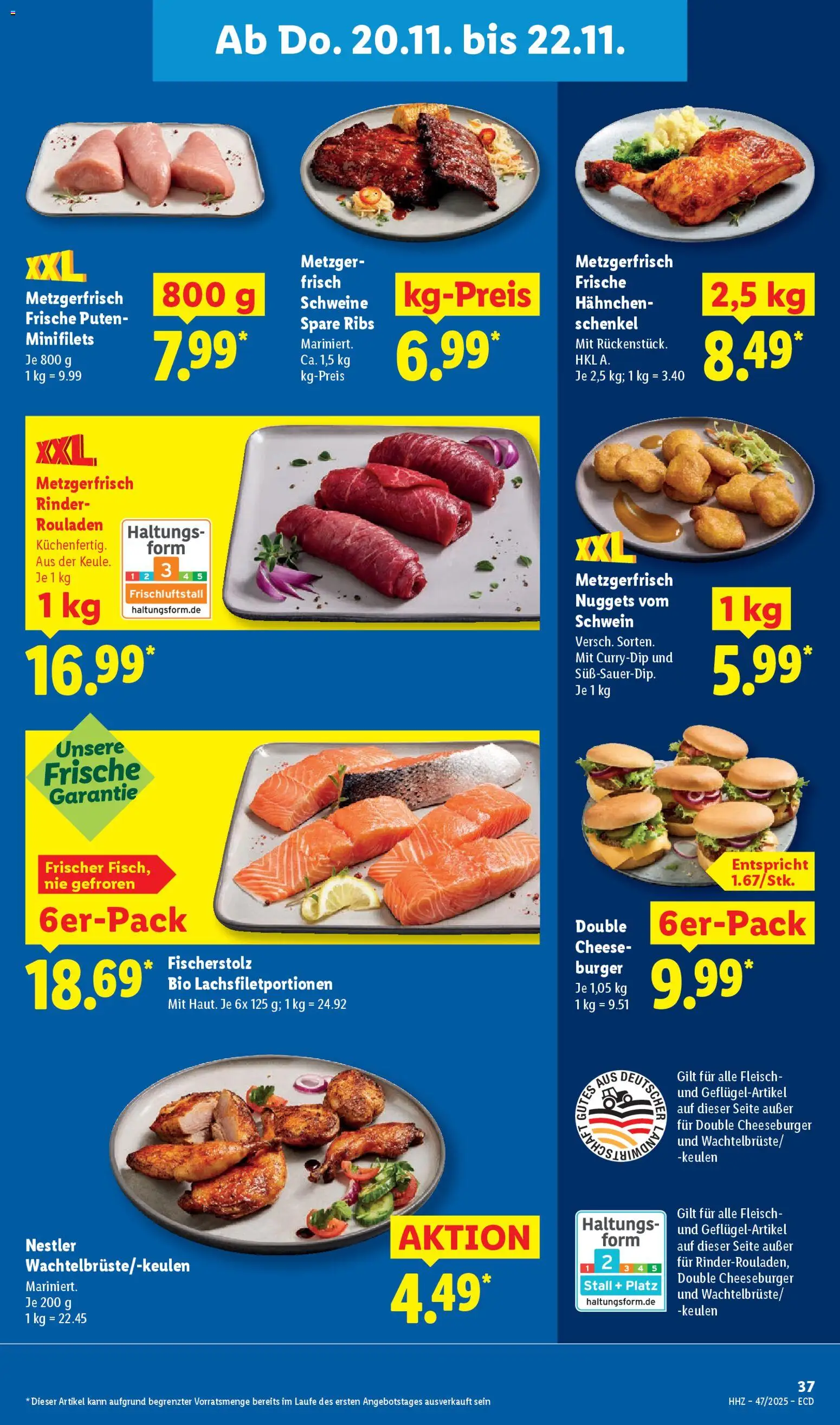 Lidl - Black Friday – gültig ab 17.11.2025 | Seite: 61 | Produkte: Hahnchen, Spare ribs, Burger, Fleisch