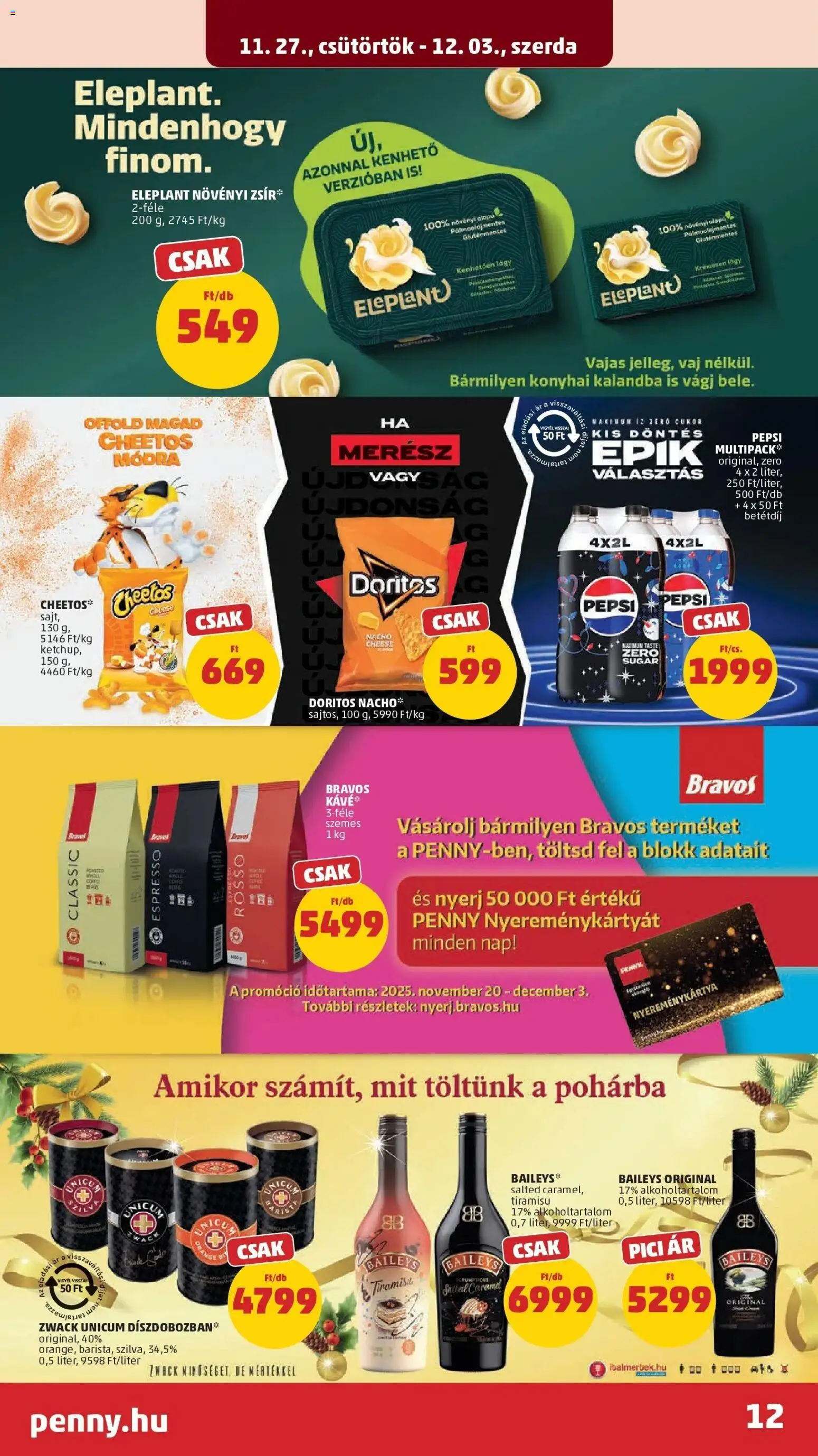 PENNY akciós ujság - amely érvényes a következő dátumtól: 26.11.2025 | Oldal: 12 | Termékek: Chips, Pepsi, Gluténmentes, Cukor