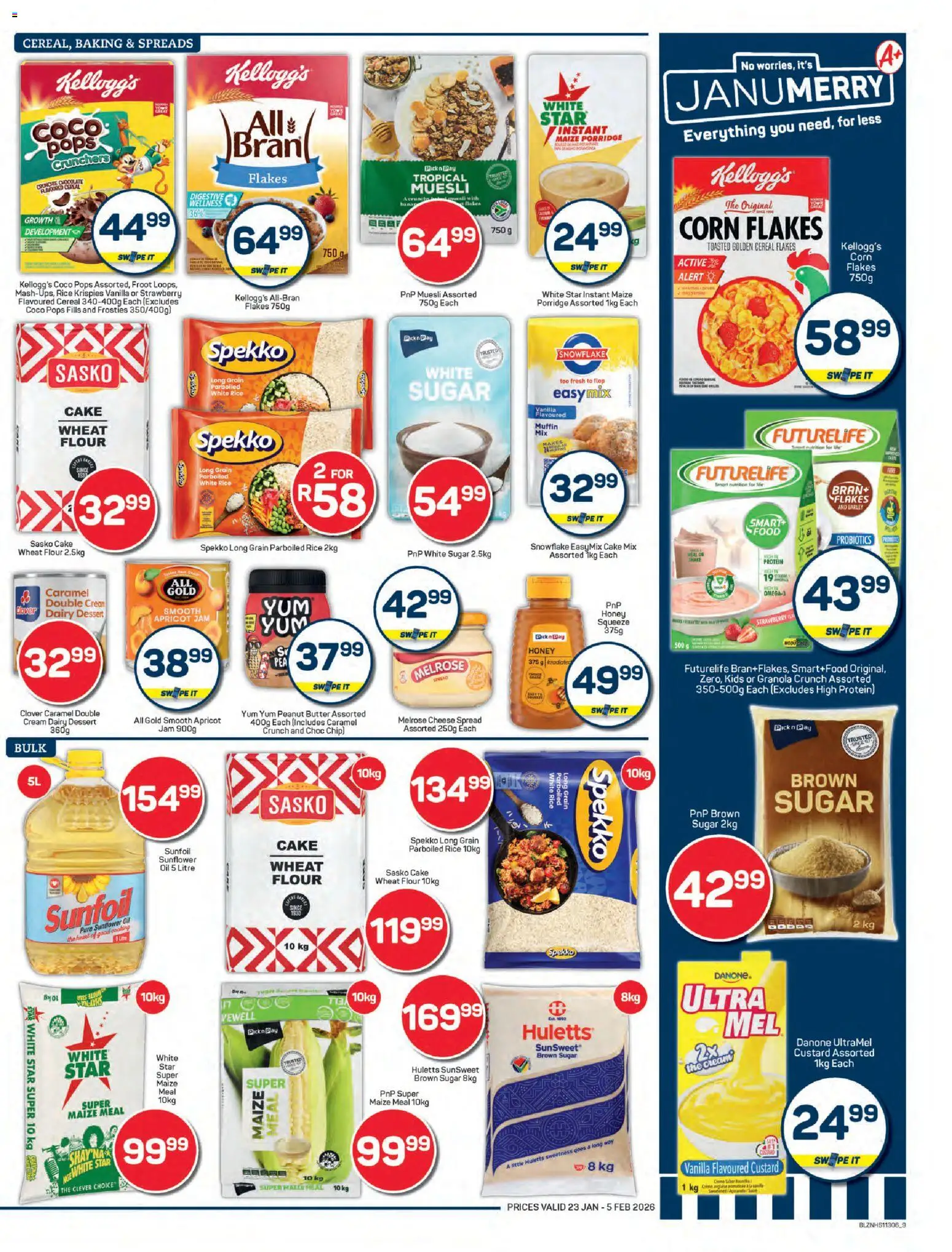 New Pick n Pay catalogue – valid from 23.01.2026 | Page: 9 | Products: Cake, Flour, Cover, Flakes