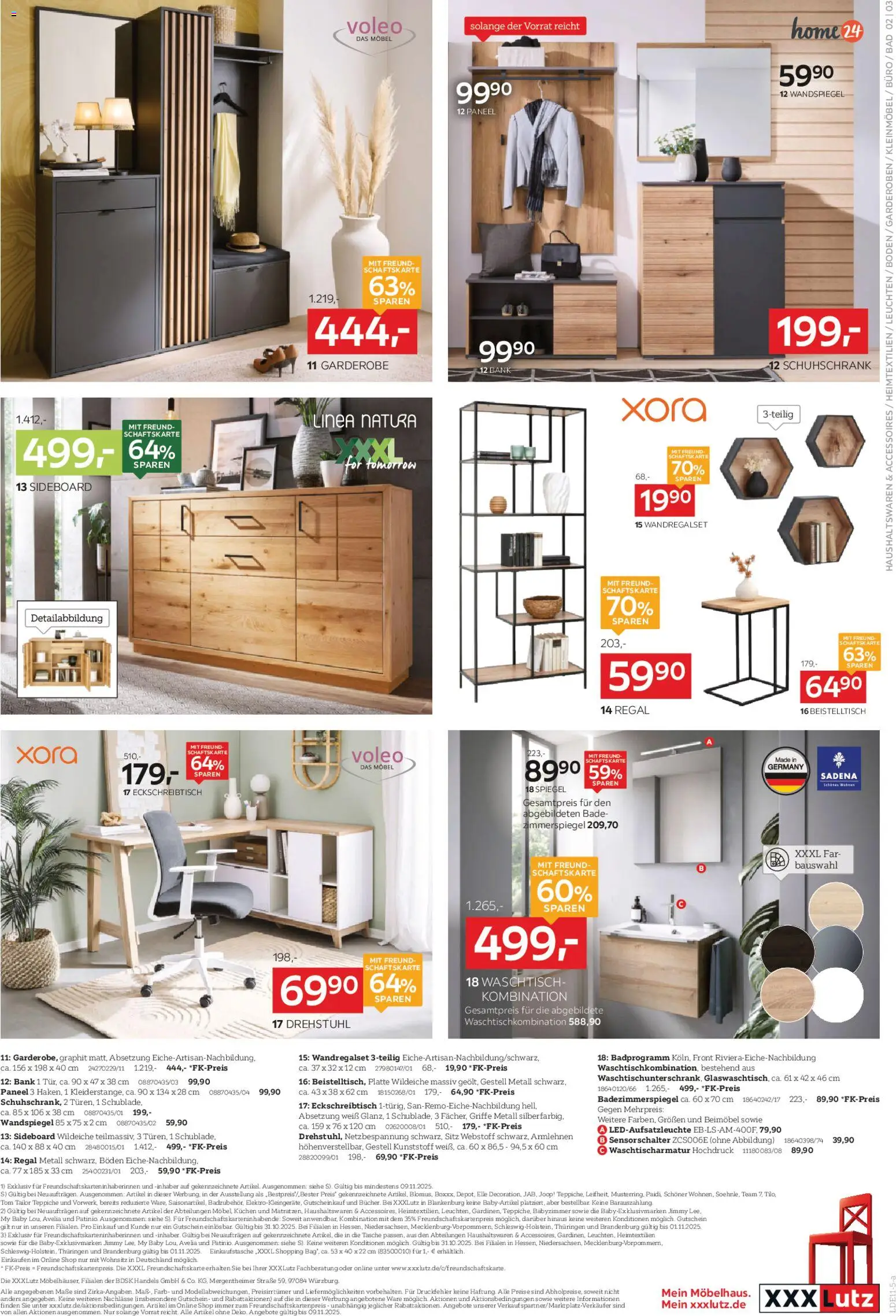 XXXL Lutz Prospekt 	 – gültig ab 26.10.2025 | Seite: 3 | Produkte: Sideboard, Spiegel, Waschtisch, Kuchen
