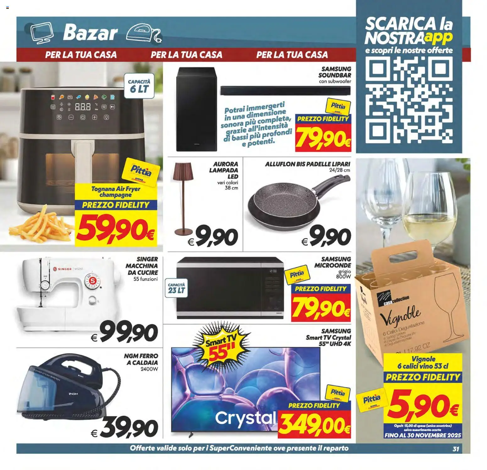 Volantino SuperConveniente del 24.10.2025 | Pagina: 31 | Prodotti: Soundbar, Champagne, Lampada, Samsung