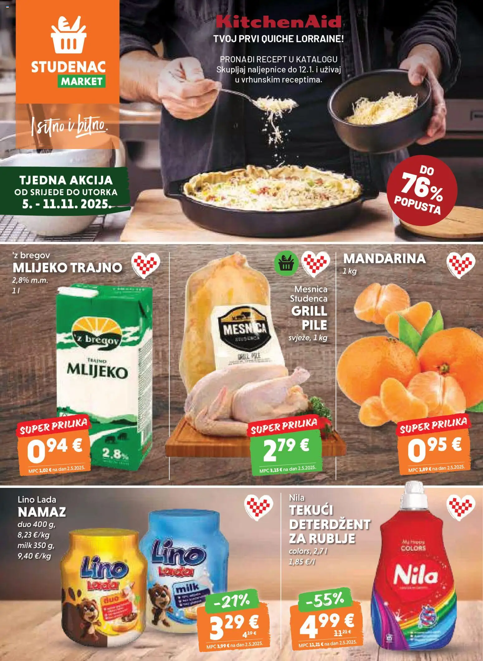 Studenac katalog | vrijedi od 05.11.2025 | Stranica: 1 | Proizvodi: Mlijeko, Mandarina, Deterdžent, Namaz