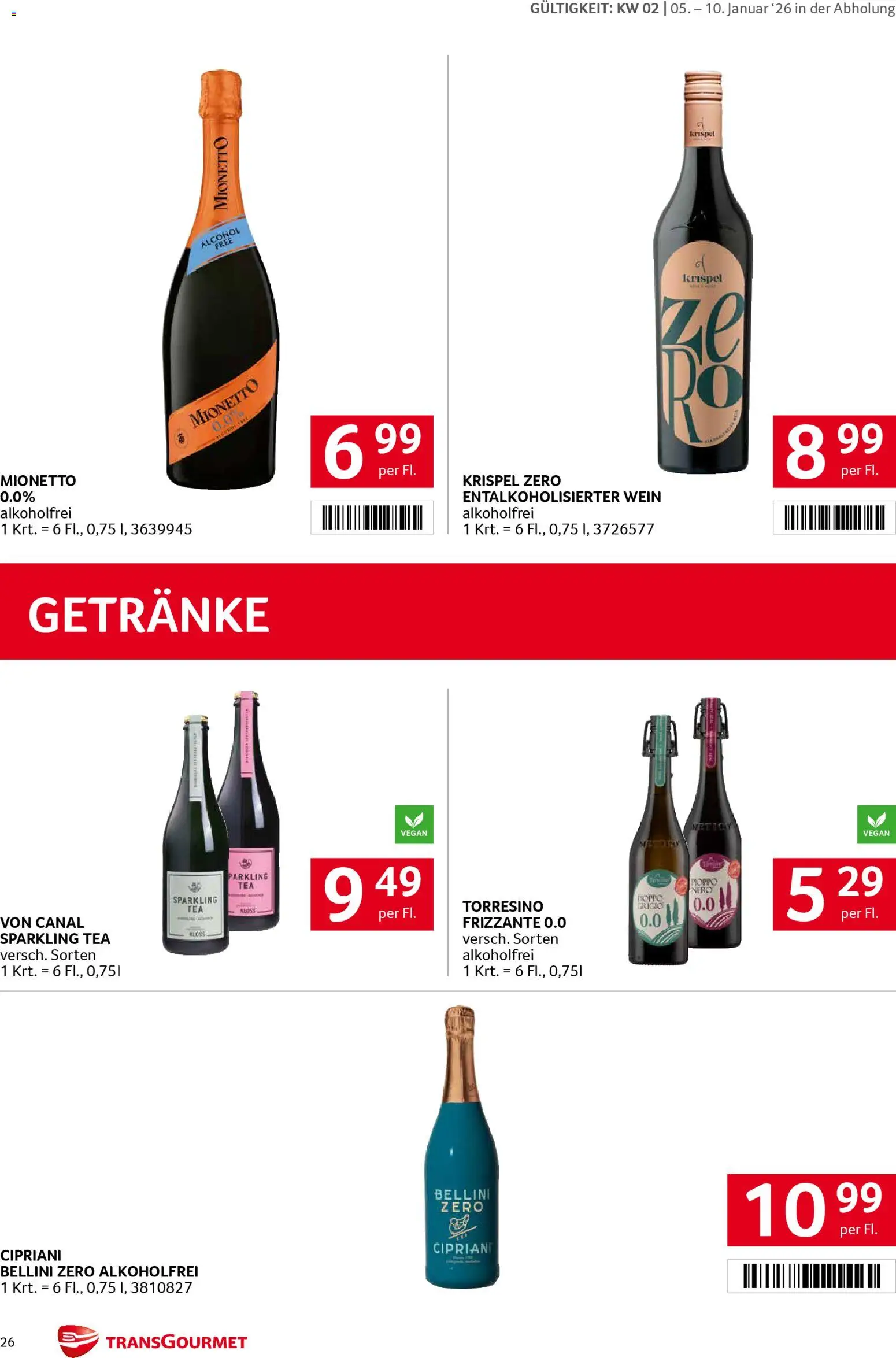 Transgourmet Flugblatt gültig ab 05.01.2026 | Seite: 25 | Produkte: Wein