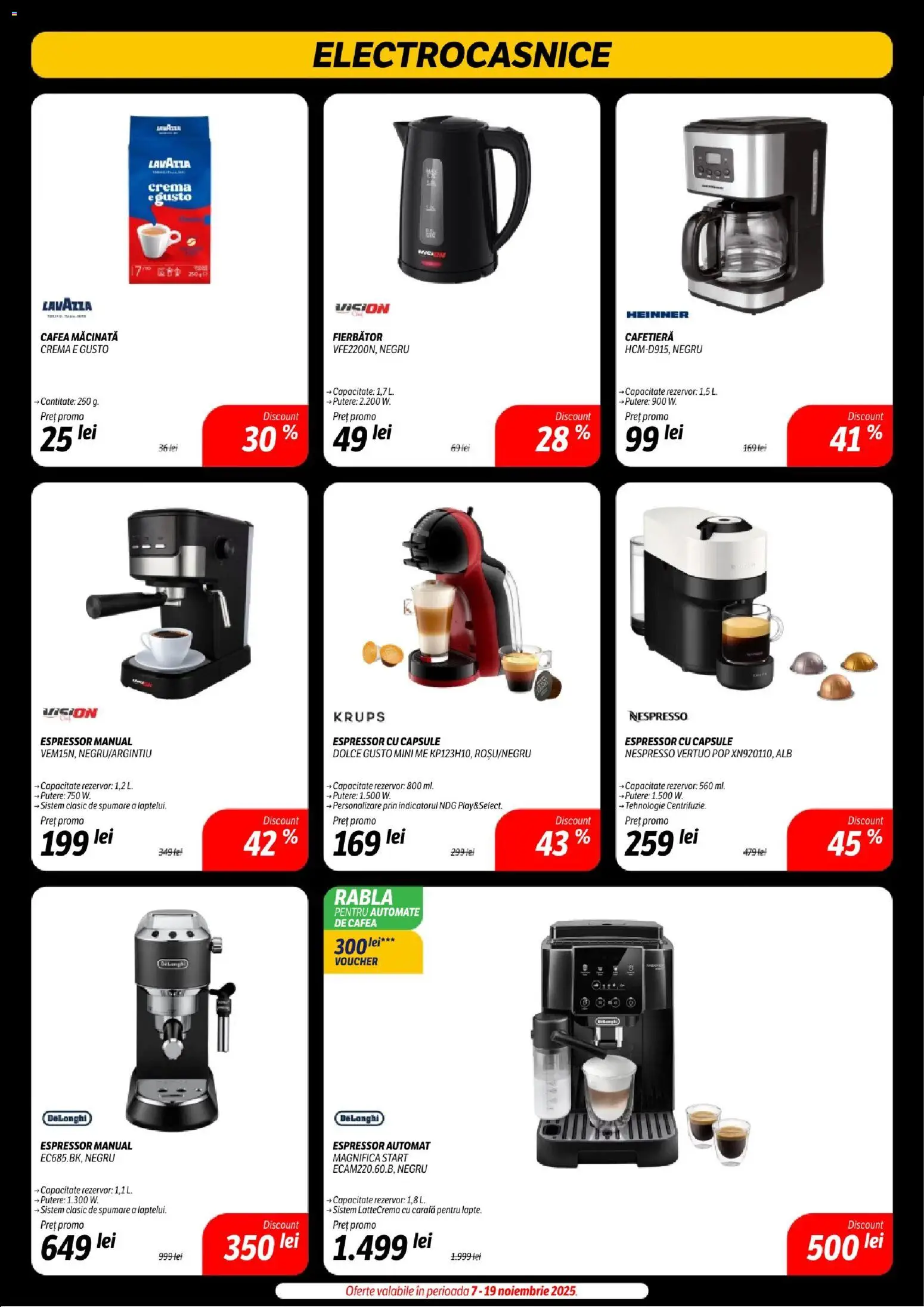 Noul catalog Flanco – valabil de la 07.11.2025 | Pagină: 39 | Produse: Espressor, Cafetieră, Carafă, Cafea