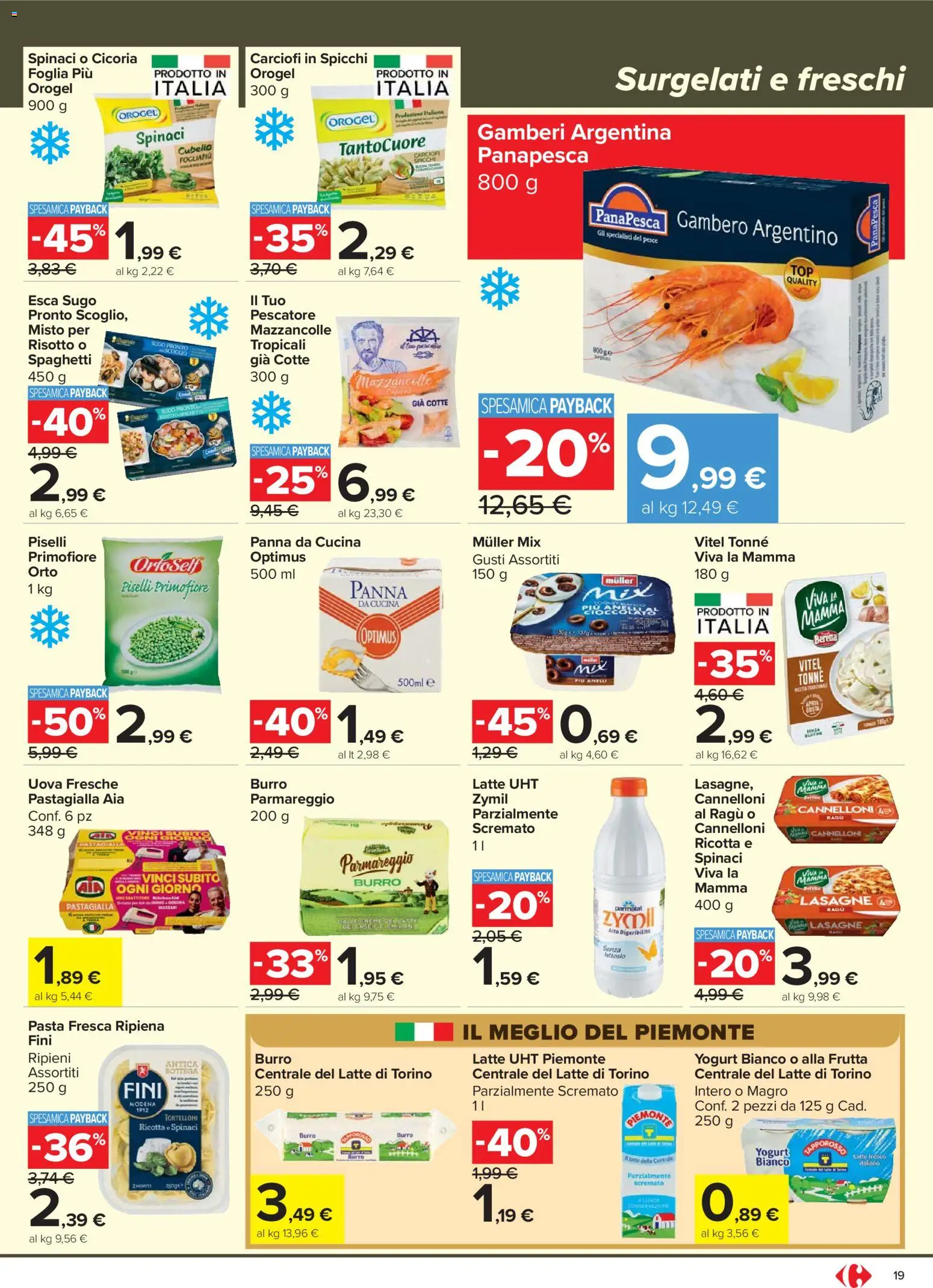 Volantino Carrefour del 24.03.2026 | Pagina: 19 | Prodotti: Yogurt, Frutta, Spinaci, Tortelloni