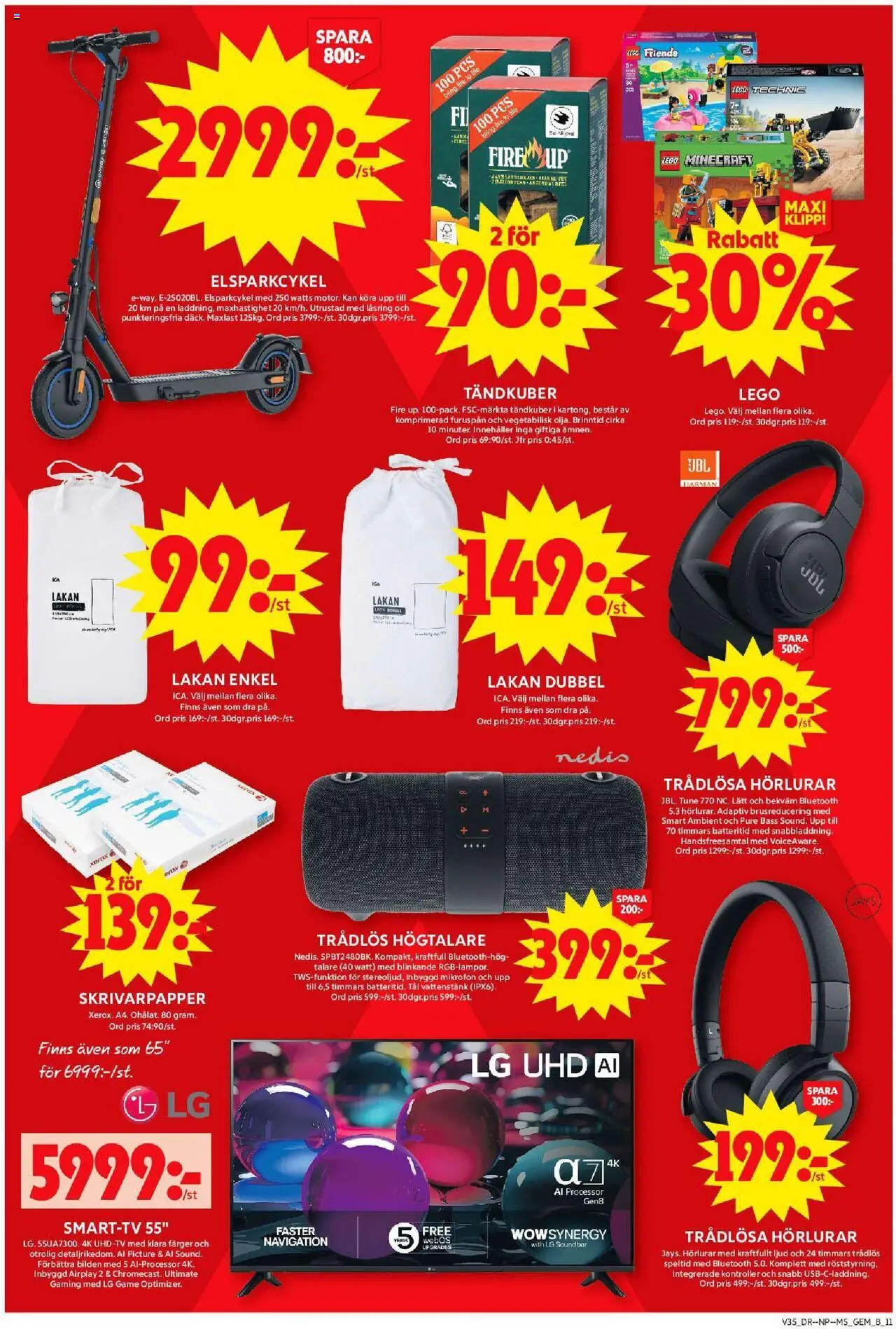 ICA Maxi reklamblad aktuell från 25.08.2025 | Sida: 16 | Produkter: Gem, Lakan, Hörlurar, Mikrofon