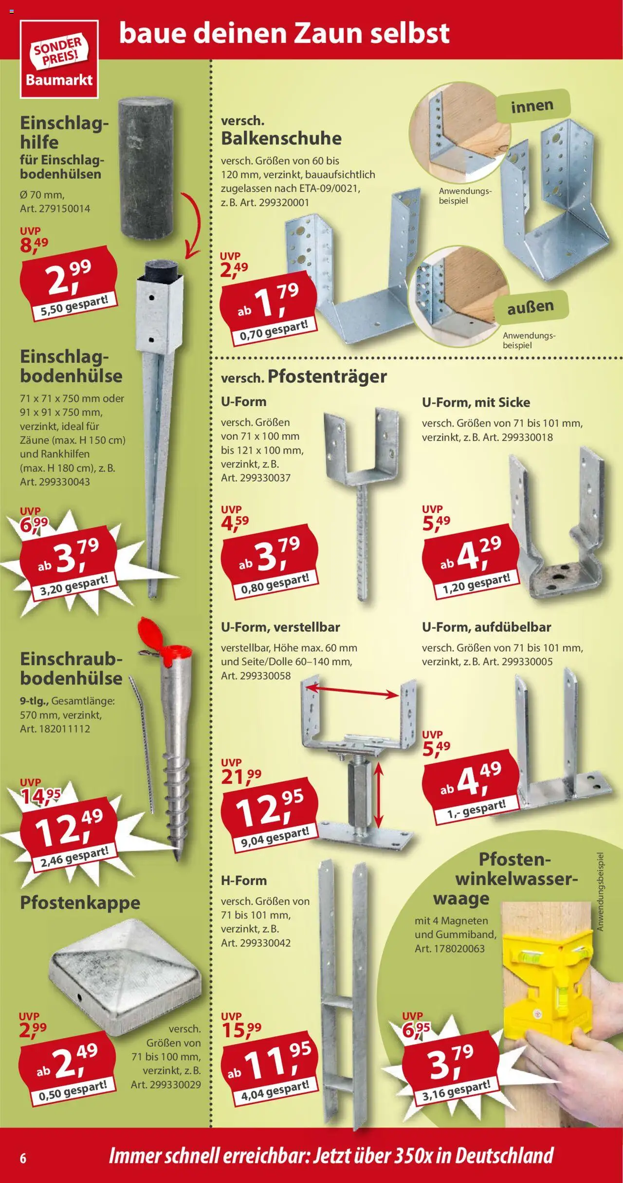 Sonderpreis Baumarkt Prospekt 	 - gültig ab dem 16.08.2025 | Seite: 6