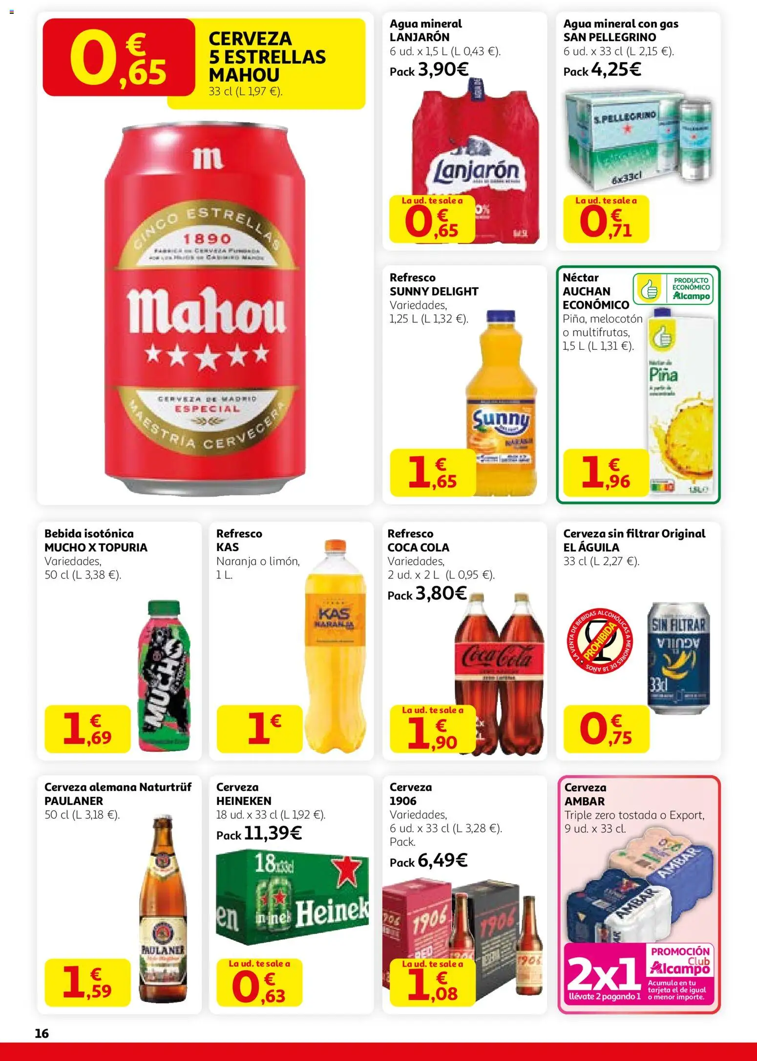Alcampo - HG Nacional  │ válido desde el 29.01.2026 | Página: 16 | Productos: Piña, Té, Agua mineral, Σπανάκι