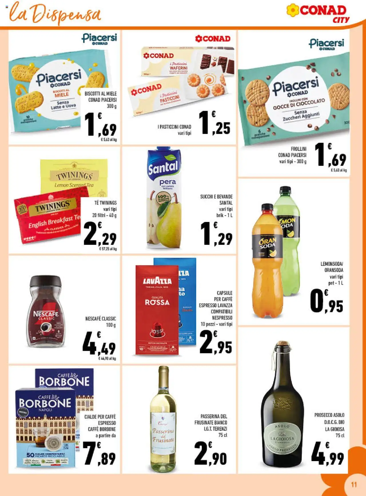 Volantino Conad del 09.10.2025 | Pagina: 11 | Prodotti: Cioccolato, Prosecco, Latte, Pera