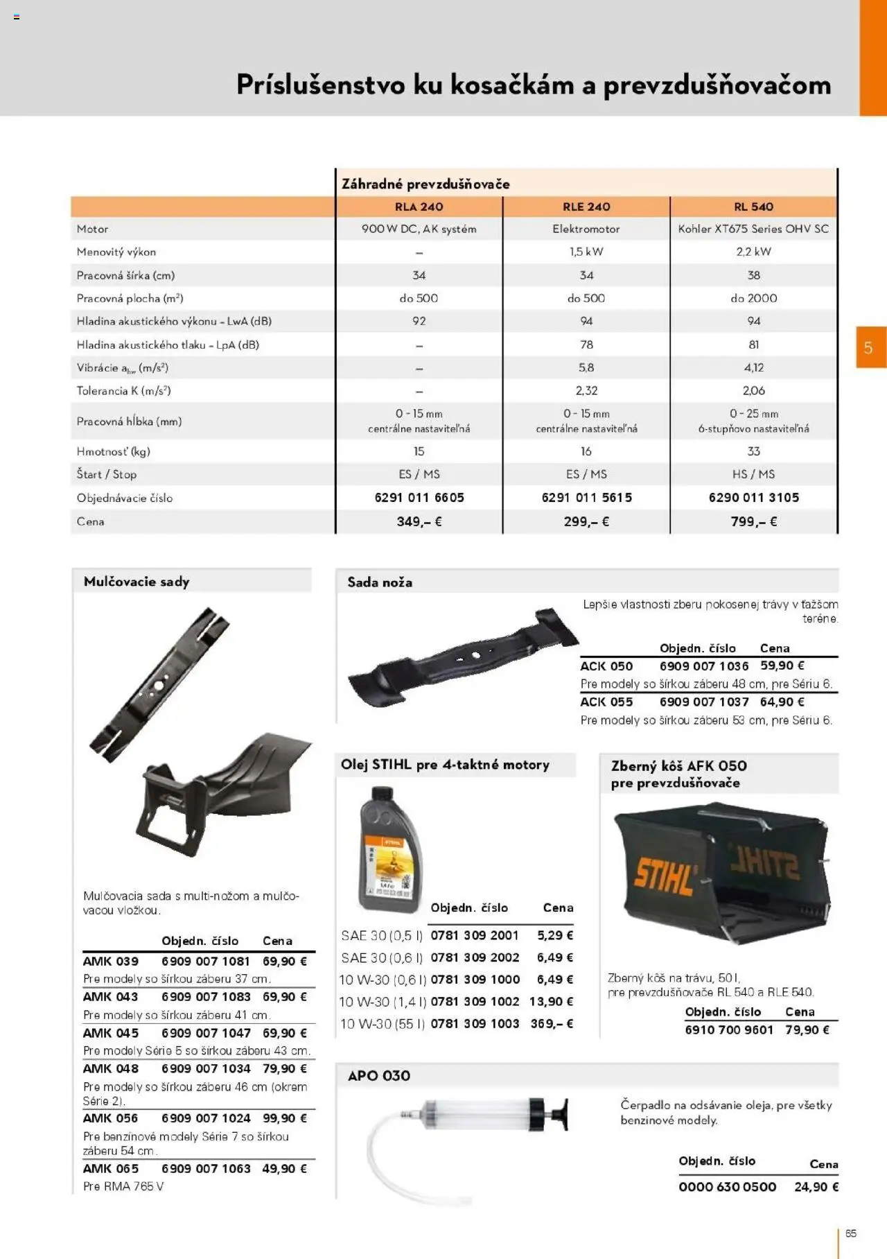 Nové STIHL akcie – leták je platný od 01.04.2025 | Strana: 65 | Produkty: Čerpadlo, Olej, Kôš
