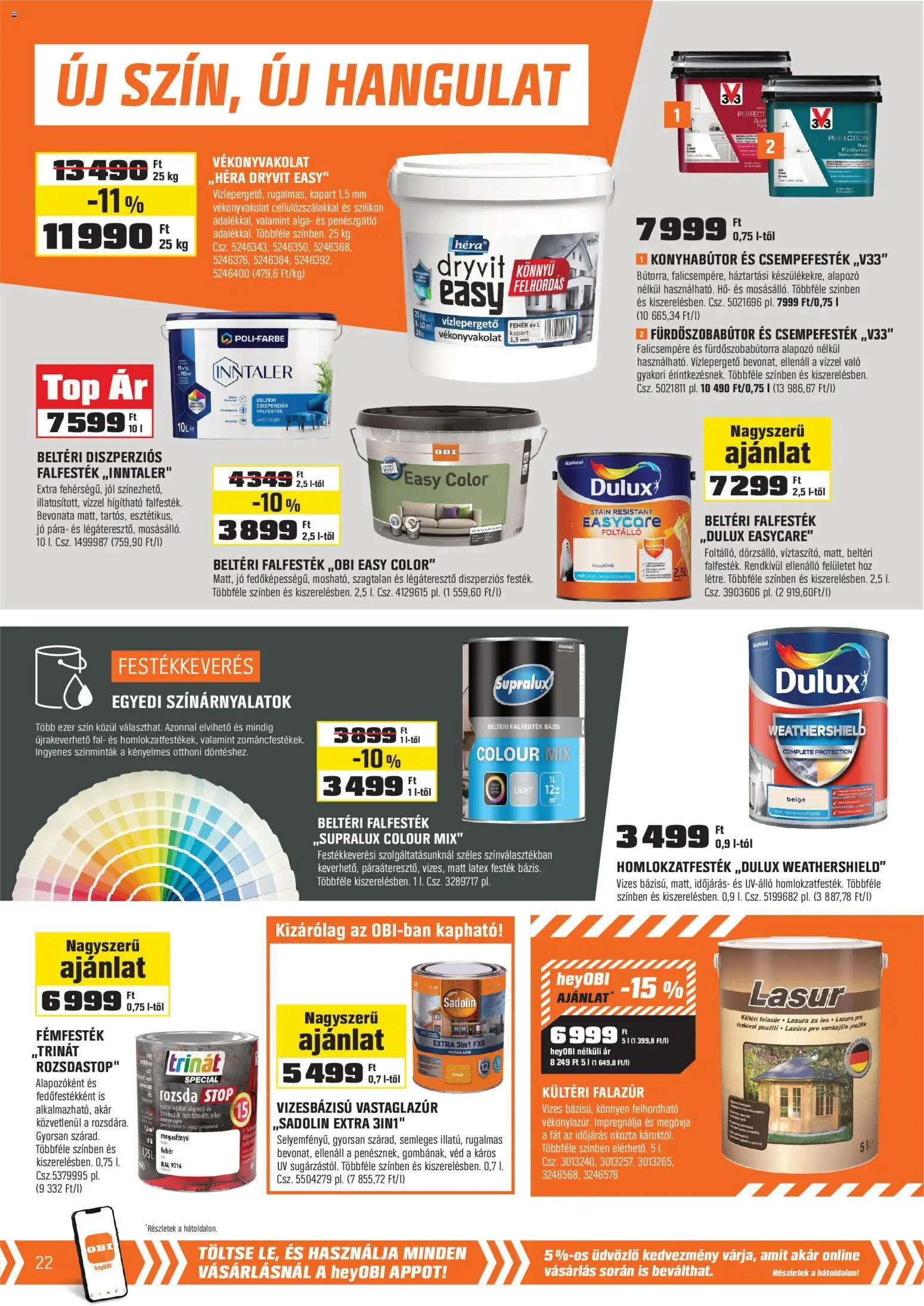 OBI akciós ujság - amely érvényes a következő dátumtól: 28.04.2026 | Oldal: 22 | Termékek: Konyhabútor, Alapozó, Festék