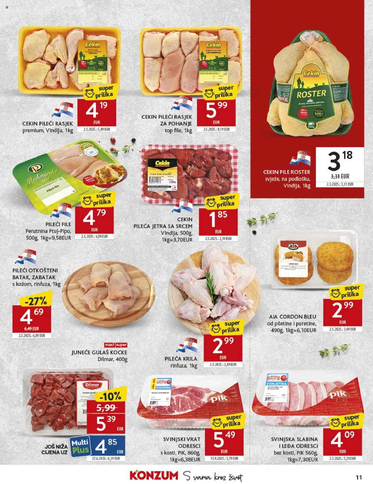 Konzum HR akciós ujság - amely érvényes a következő dátumtól: 08.10.2025 | Oldal: 11 | Termékek: Cordon bleu
