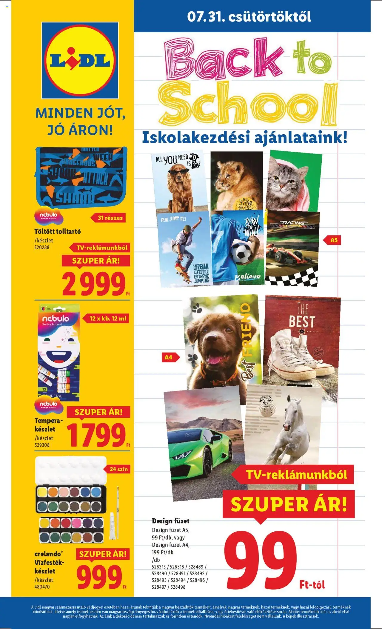 Lidl akciós ujság - amely érvényes a következő dátumtól: 31.07.2025 | Oldal: 1 | Termékek: Tolltartó