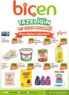 16.04.2026 tarihinden itibaren geçerli olan Biçen Market kataloğu önizlemesi