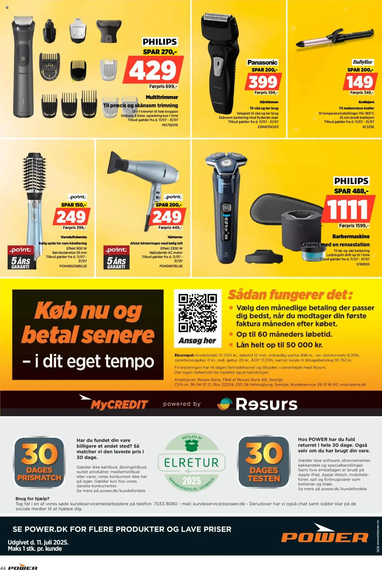 Power Tilbudsavis gyldig fra 11.07.2025 | Side: 44 | Produkter: Barbermaskine, Søm, Spil, Hårtrimmer