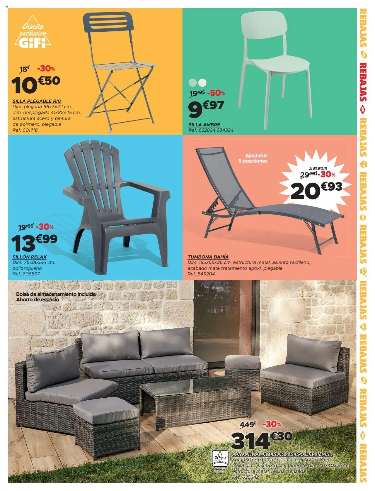 GiFi folleto │ válido desde el 25.06.2025 | Página: 5 | Productos: Taburete, Tumbona, Sillón, Mesa