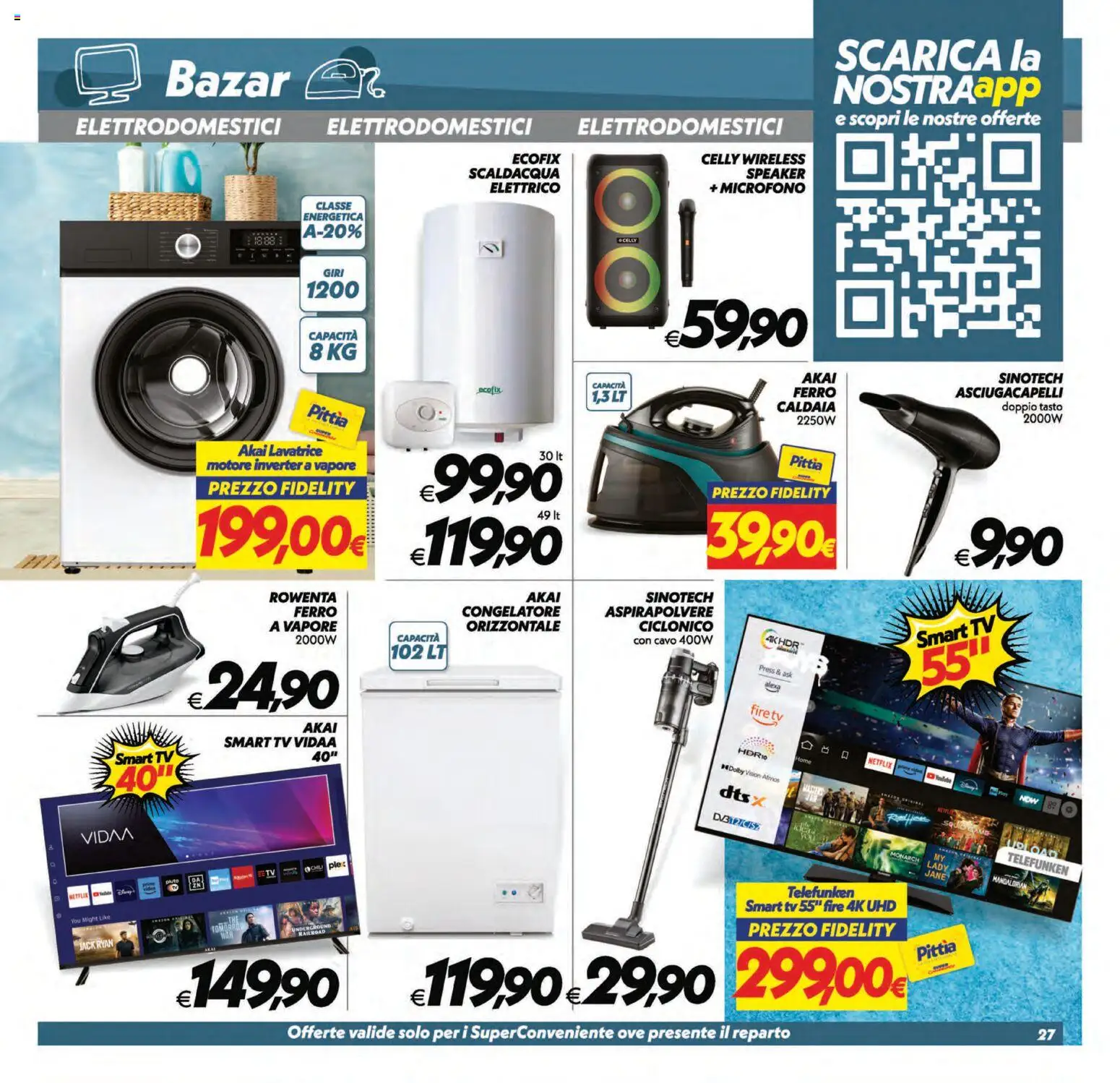 Volantino SuperConveniente del 17.03.2026 | Pagina: 27 | Prodotti: Caldaia, Cavo, Speaker, Asciugacapelli