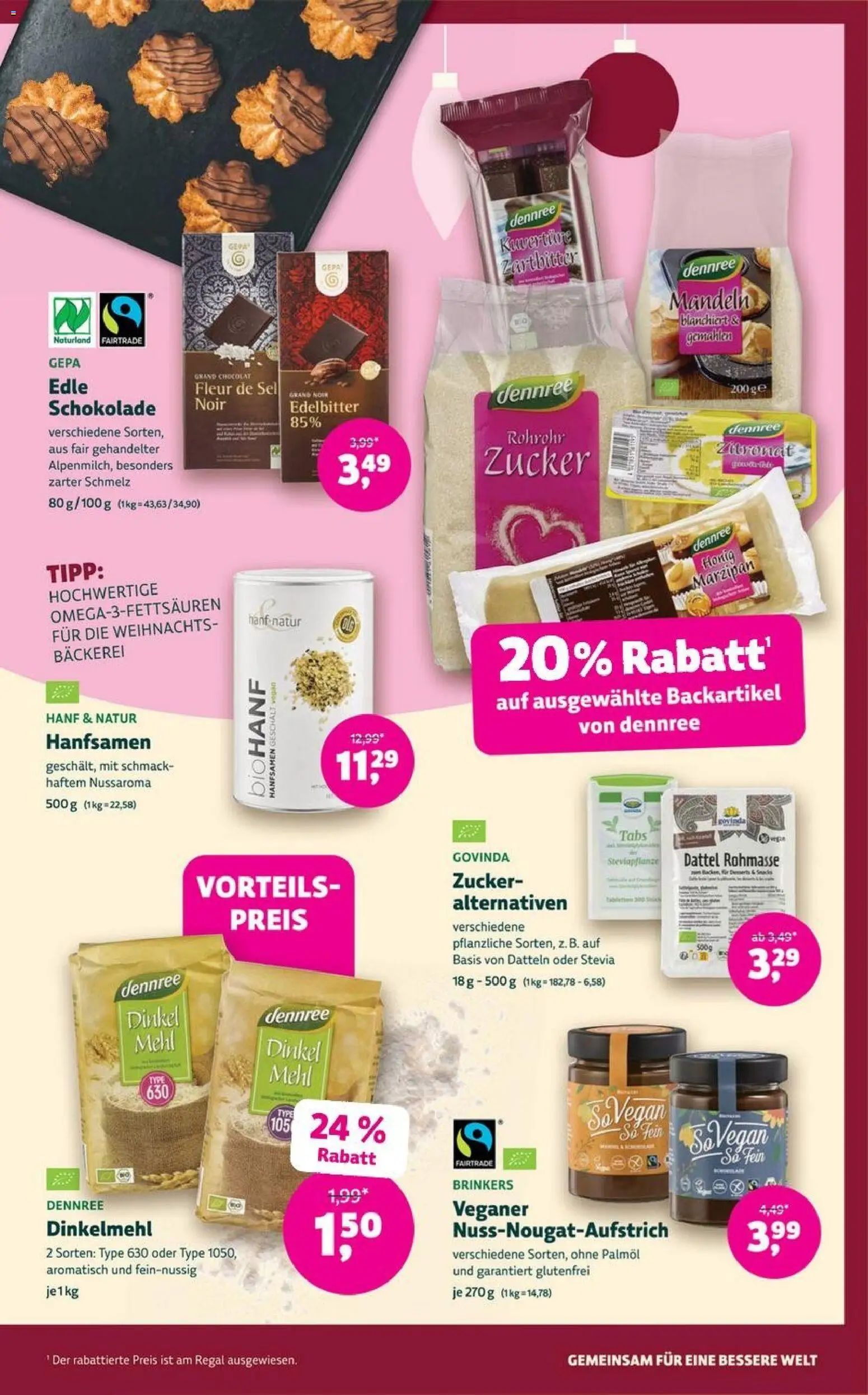 Denns BioMarkt Angebote – gültig ab 05.11.2025 | Seite: 3 | Produkte: Bäckerei, Schokolade, Zucker, Dattel