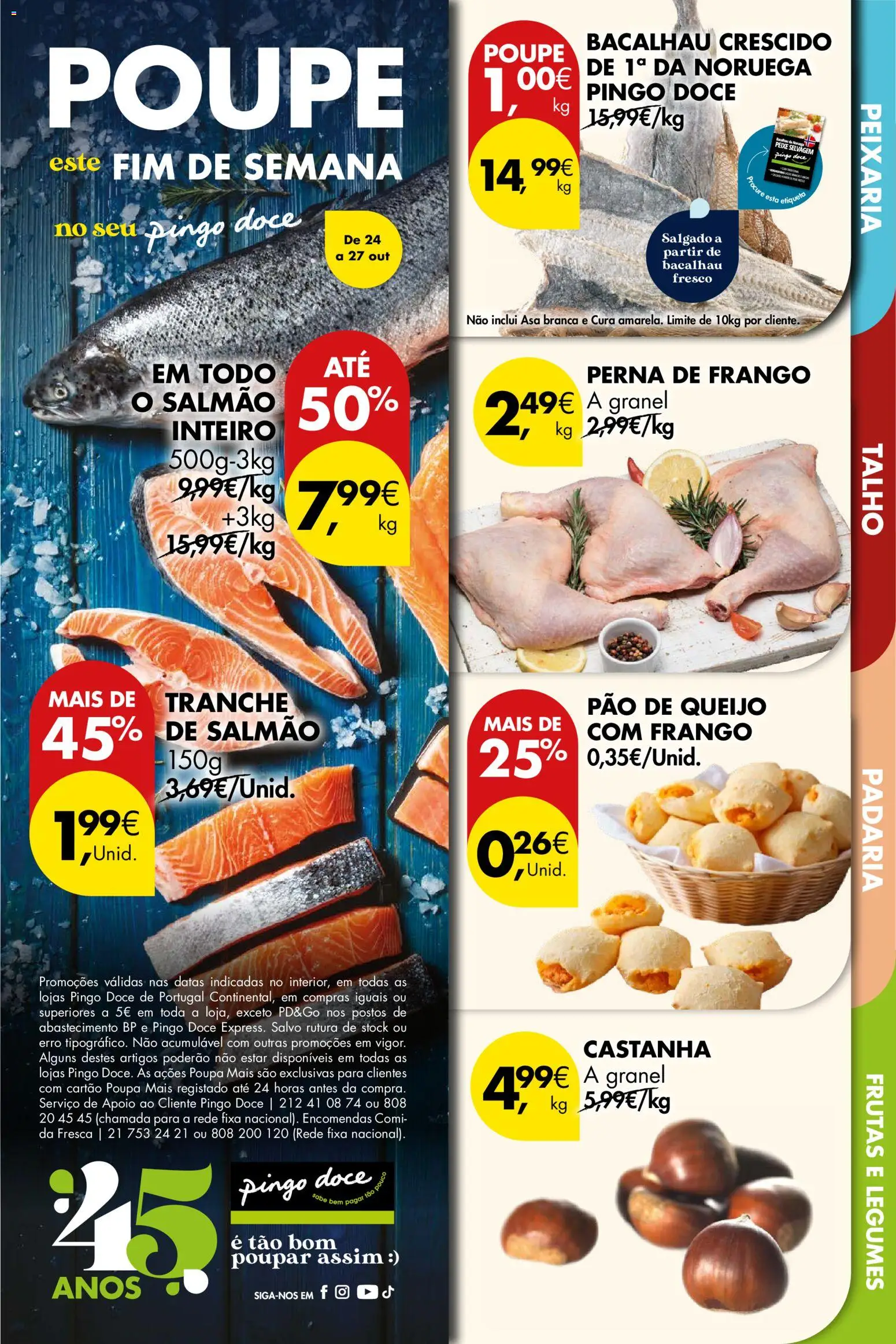 Pingo Doce Poupe este Fim de Semana │ válido de 24.10.2025 | Página: 1 | Produtos: Padaria, Pão de queijo, Salmão, Peixe