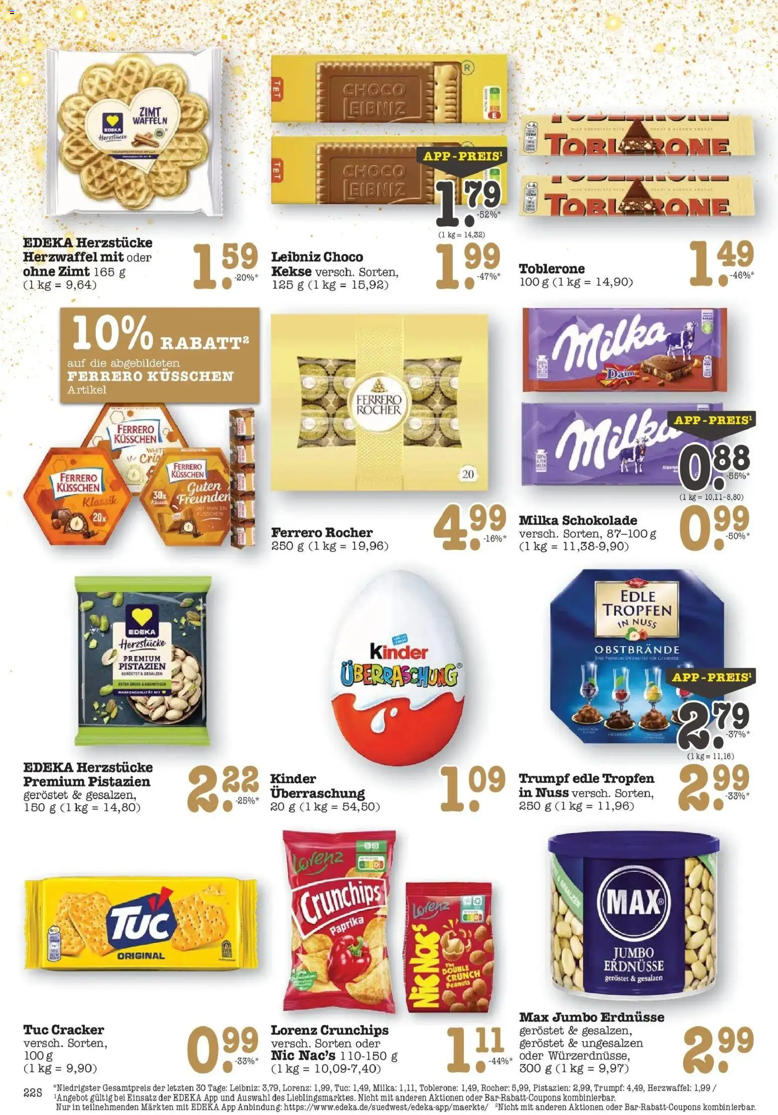 Edeka prospekt Offenbach	 – gültig ab 08.12.2025 | Seite: 22 | Produkte: Schokolade, Milka, Waffeln, Chips