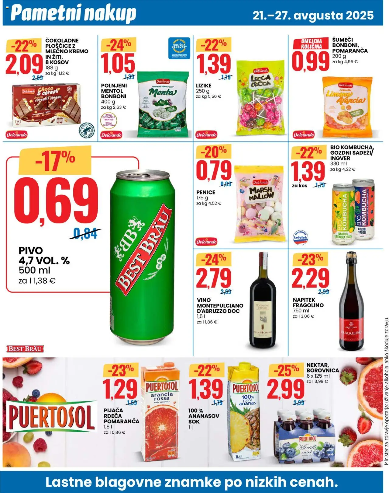Eurospin katalog │ velja od 21.08.2025 | Stran: 10 | Izdelki: Bonboni, Kos, Ploščice, Vino