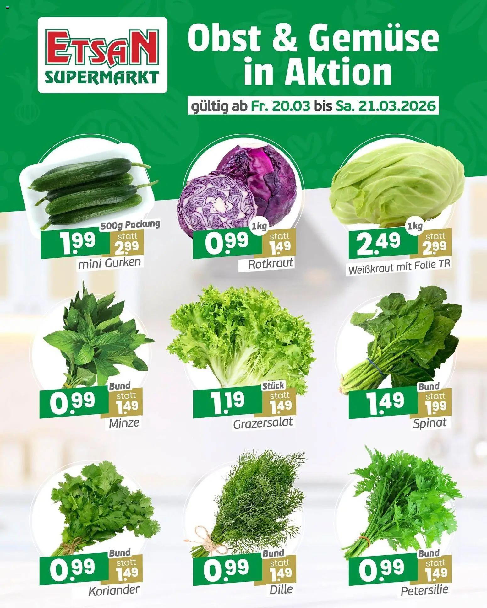ETSAN Obst und Gemüse gültig ab 20.03.2026 | Seite: 2 | Produkte: Gurken, Gemüse, Obst, Petersilie