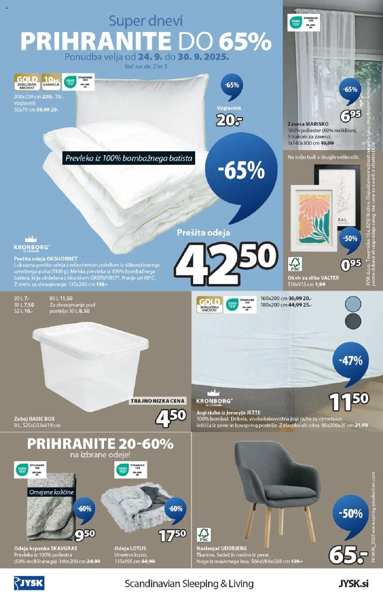 Novi JYSK katalog ponudbe – veljaven od 24.09.2025 | Stran: 16 | Izdelki: Naslanjač, Prešita odeja, Vzglavnik, Odeja