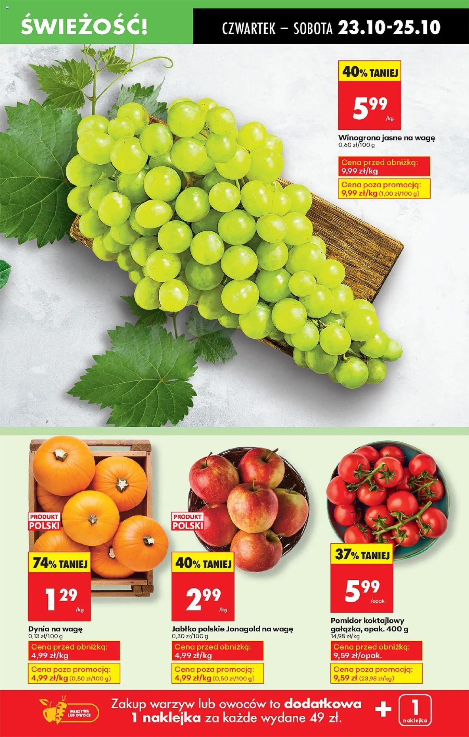 Biedronka gazetka - Oferta w tym tygodniu od 23.10.2025 | Strona: 23 | Produkty: Dynia, Jabłka, Warzywa, Owoce