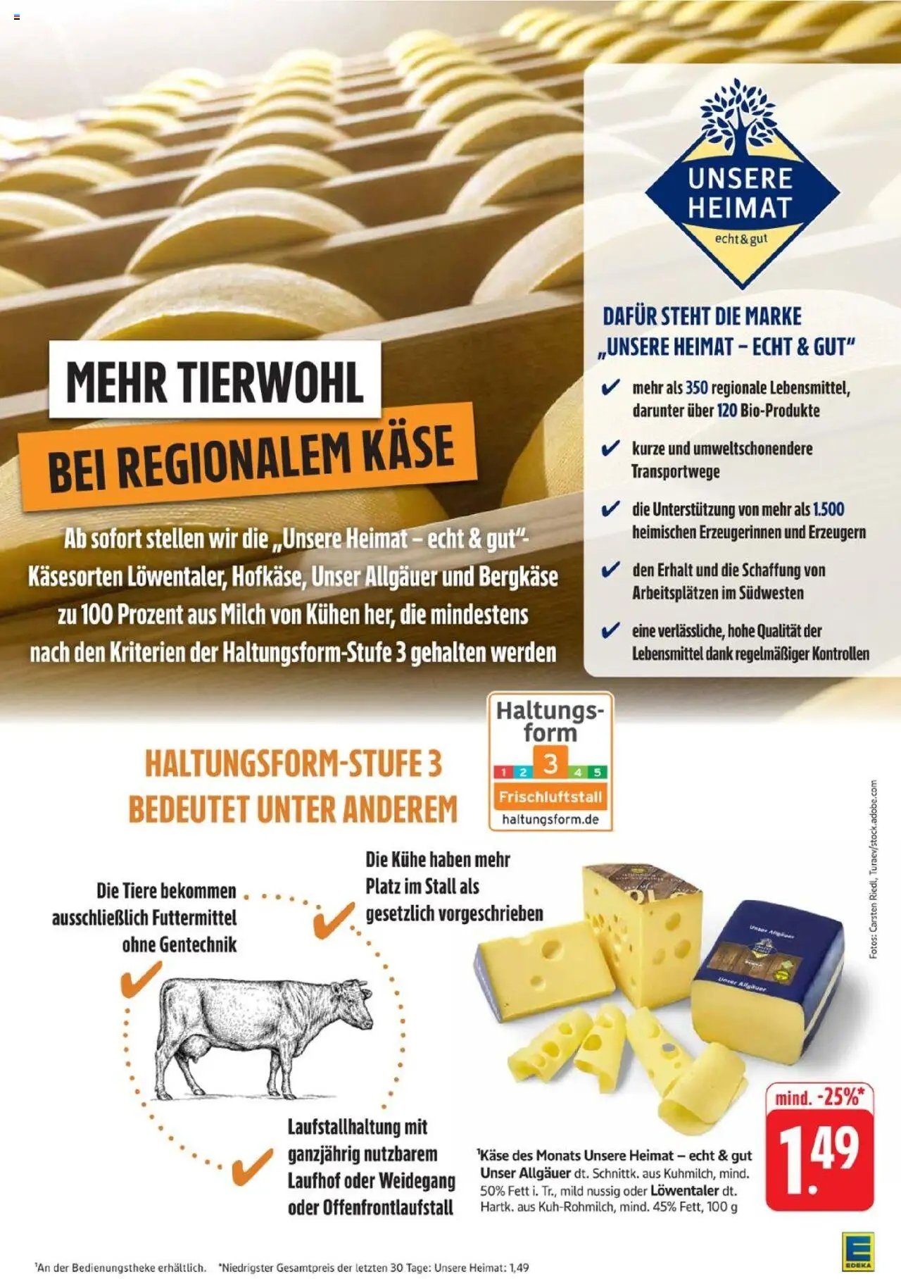 Edeka Prospekt 	 - gültig ab dem 07.07.2025 | Seite: 13 | Produkte: Milch, Käse