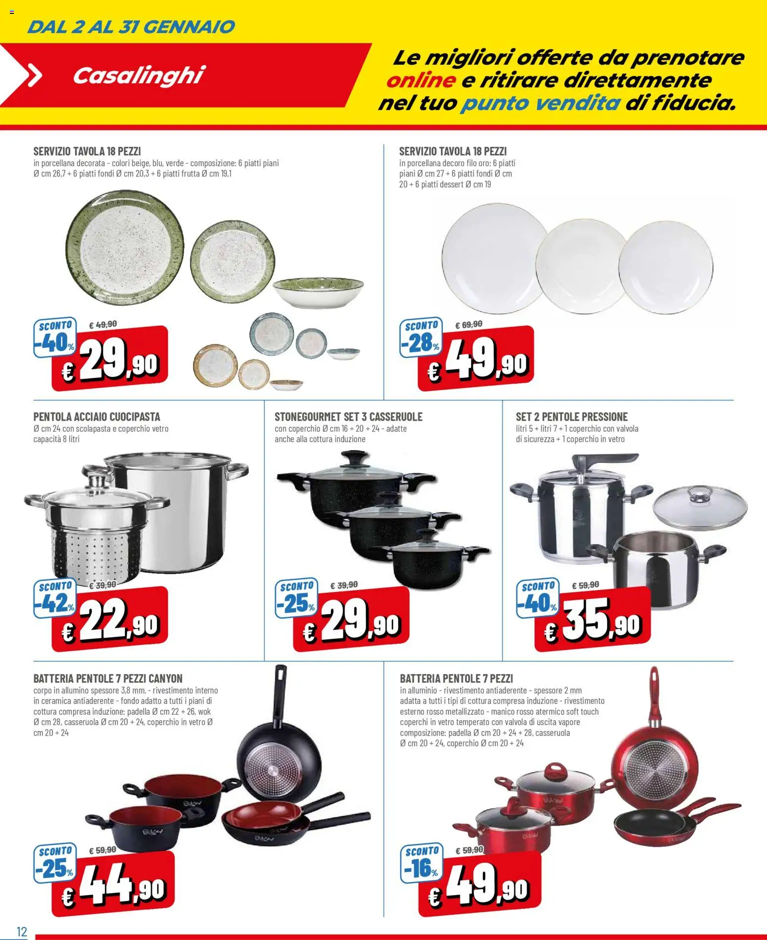 Volantino Galassia del 02.01.2026 | Pagina: 12 | Prodotti: Frutta, Casseruola, Alluminio, Batteria