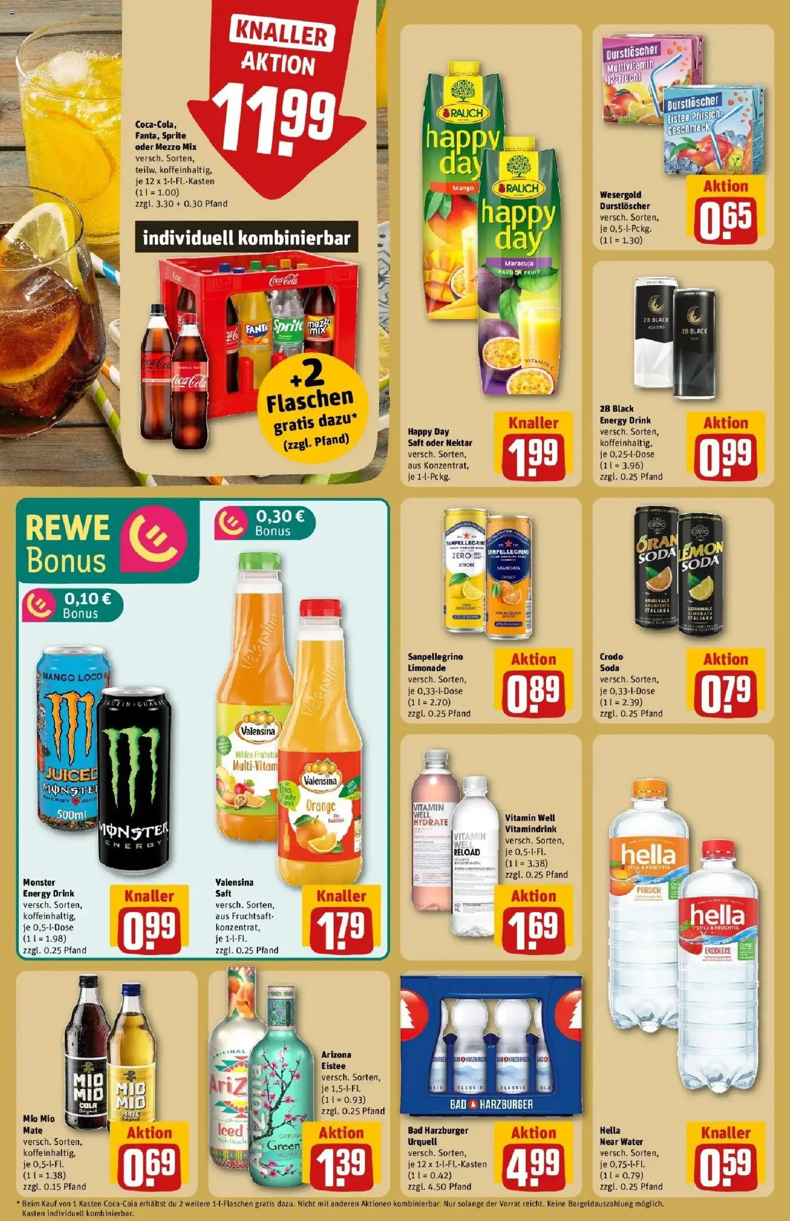 Rewe Prospekt Uelzen	 – gültig ab 09.03.2026 | Seite: 16 | Produkte: Cola, Bad, Monster, Zitrone