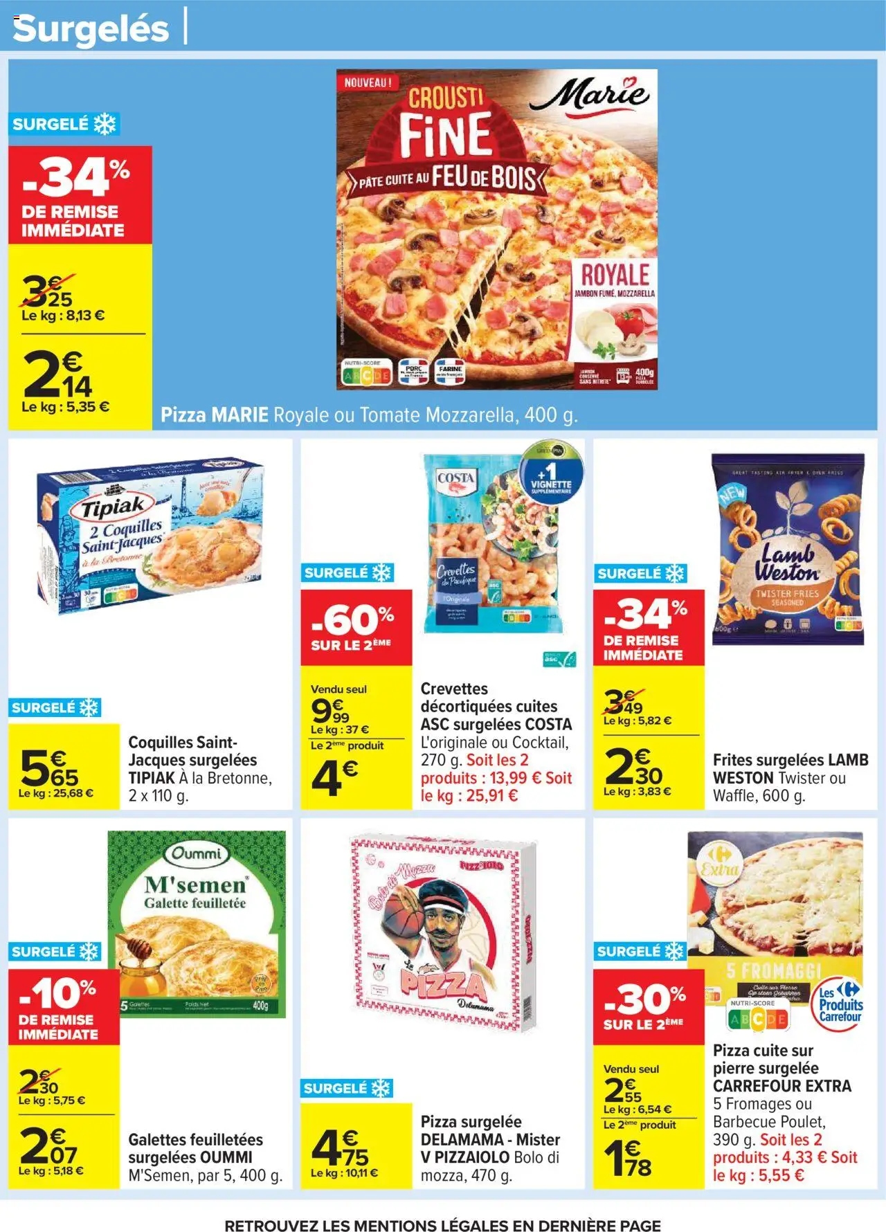 {H1} | Page: 32 | Produits: Pizza surgelée, Barbecue, Crevettes, Porc