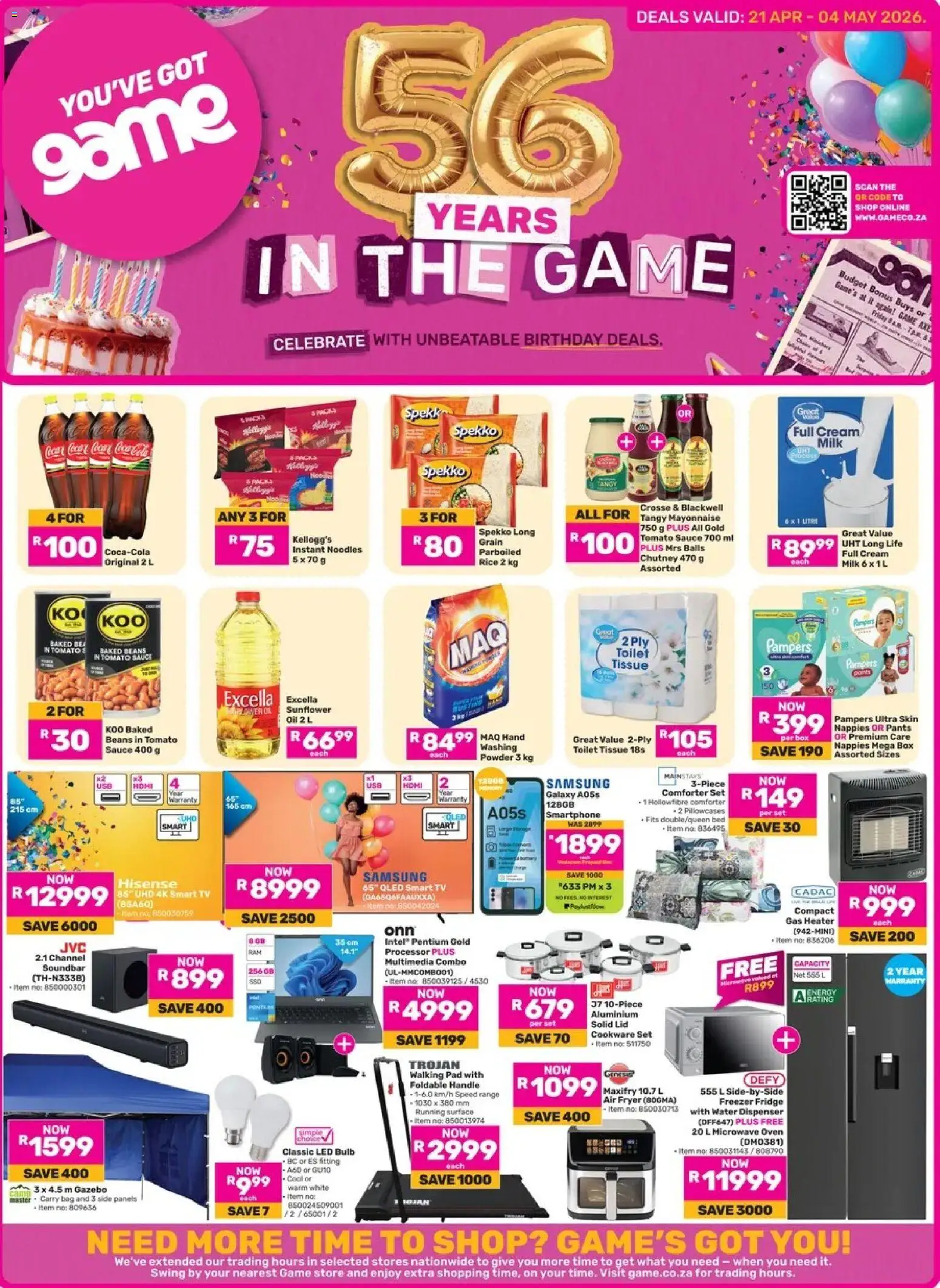 Game - 56 Years In The Game valid from 21.04.2026 | Page: 1 | Products: Game, Mayonnaise, Milk, Sauce