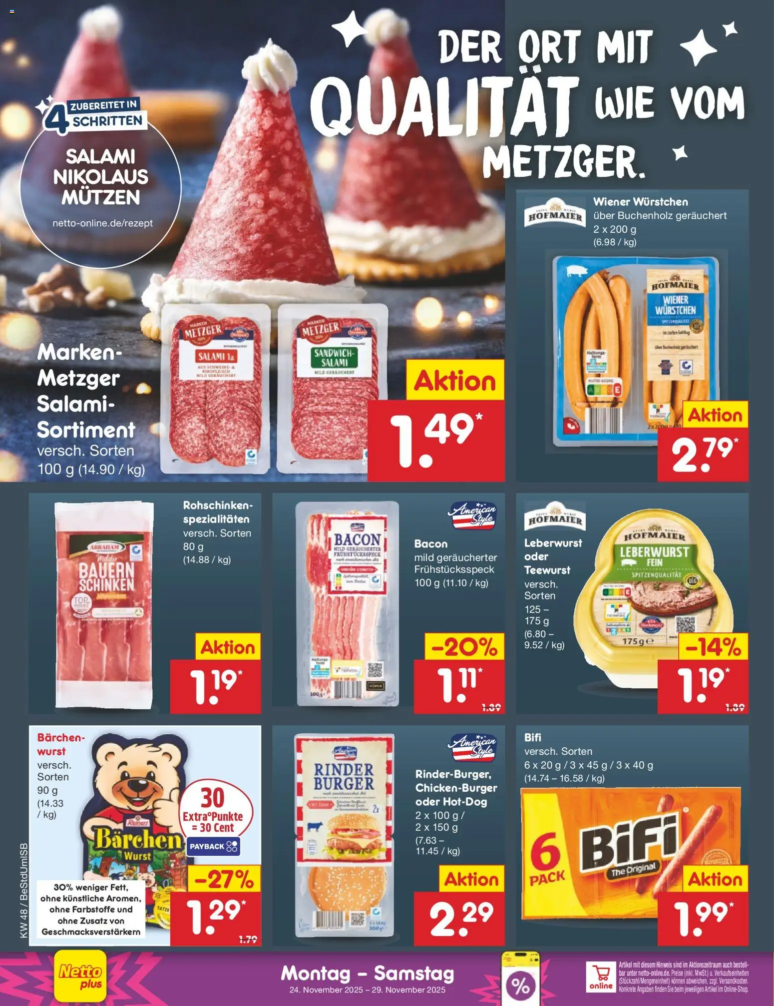 Netto Marken-Discount - Black Friday – gültig ab 24.11.2025 | Seite: 10 | Produkte: Wiener wurstchen, Bifi, Wurst, Salami