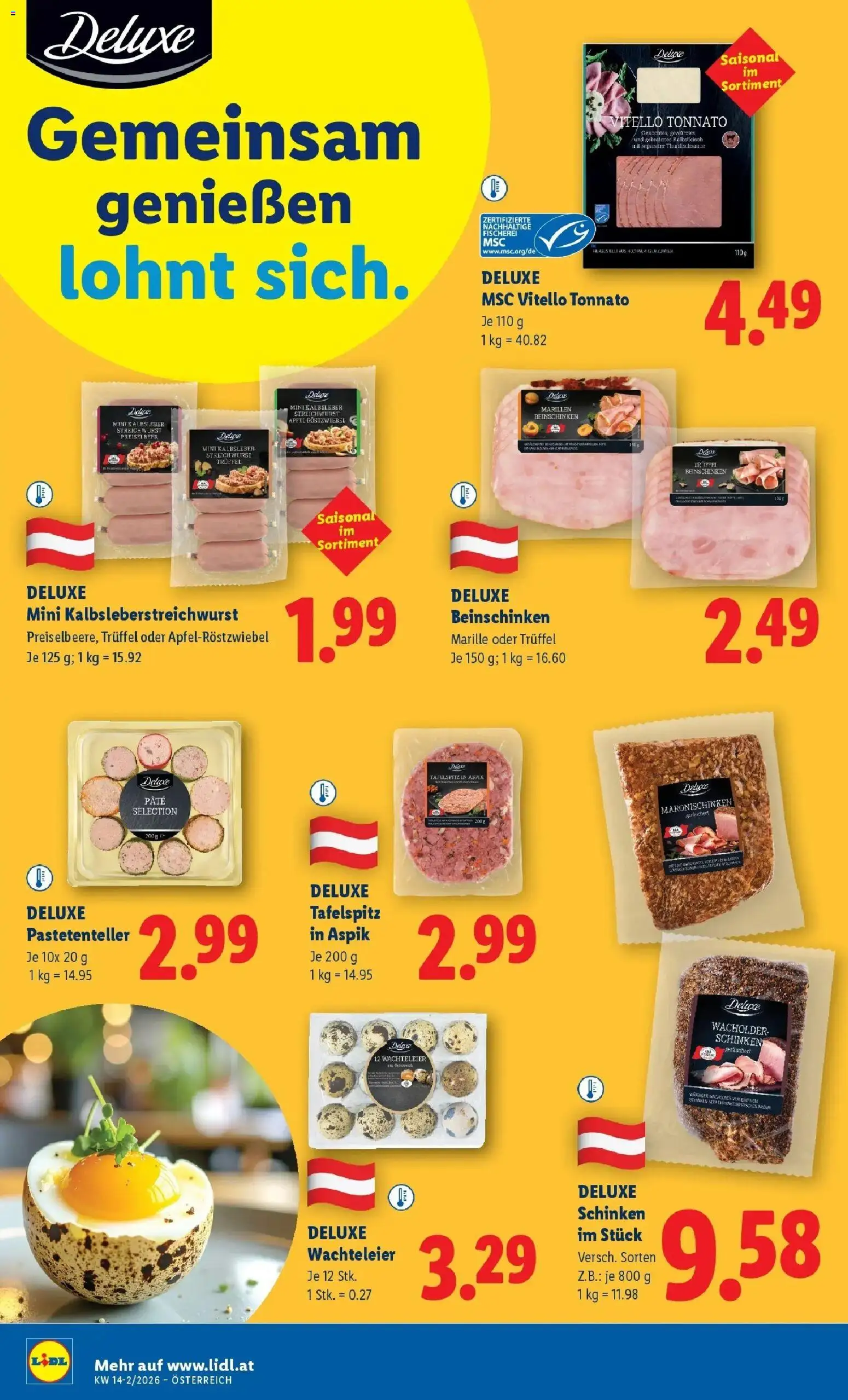 Lidl Flugblatt - Wien, Langenzersdorf, Zwettl gültig ab 02.04.2026 | Seite: 8 | Produkte: Wurst, Schinken, Äpfel
