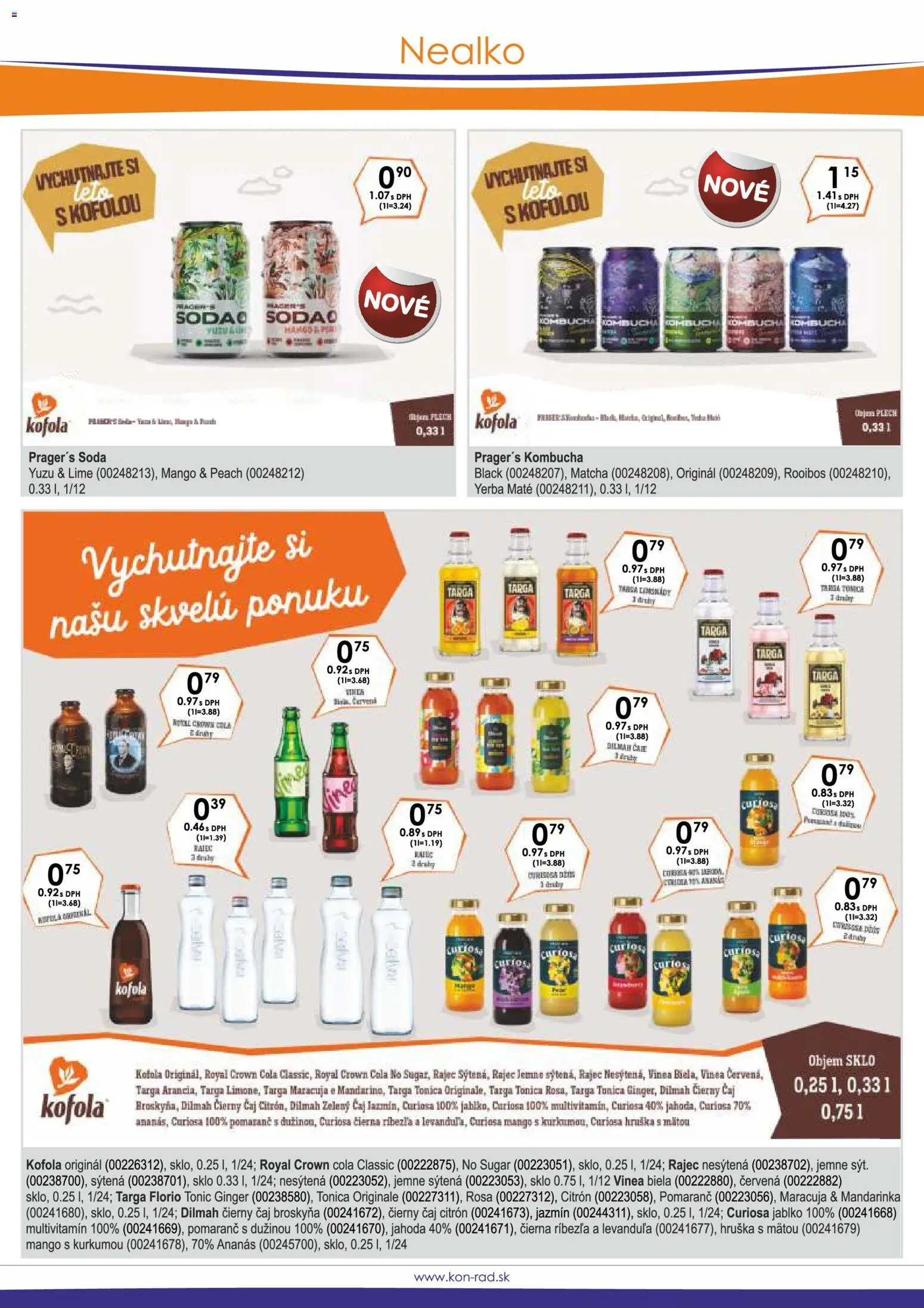 Nové KON - RAD akcie – leták je platný od 01.05.2026 | Strana: 31 | Produkty: Čaj, Mango, Cola, Vinea