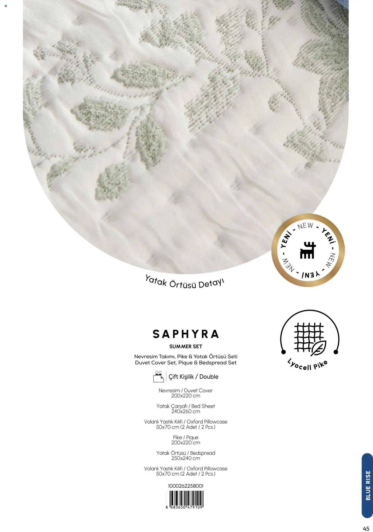 Karaca Home - Katalog  Ev Tekstili -  İlkbahar / Yaz 2026 - 01.03.2026 tarihinden itibaren geçerlidir | Sayfa: 45 | Ürünler: Yastık, Nevresim, Yatak örtüsü, Pike