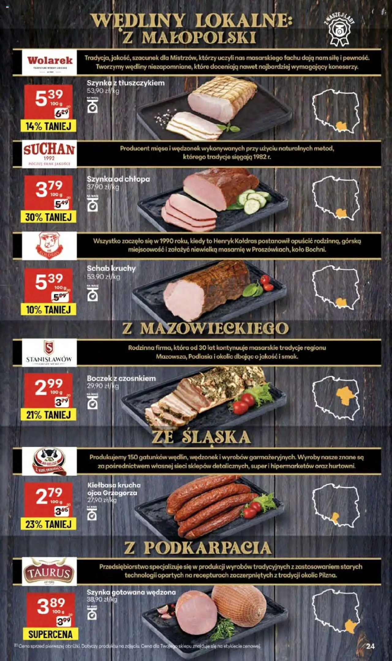 Delikatesy Centrum Gazetka od 09.10.2025 | Strona: 24 | Produkty: Schab, Boczek, Wędliny, Szynka gotowana