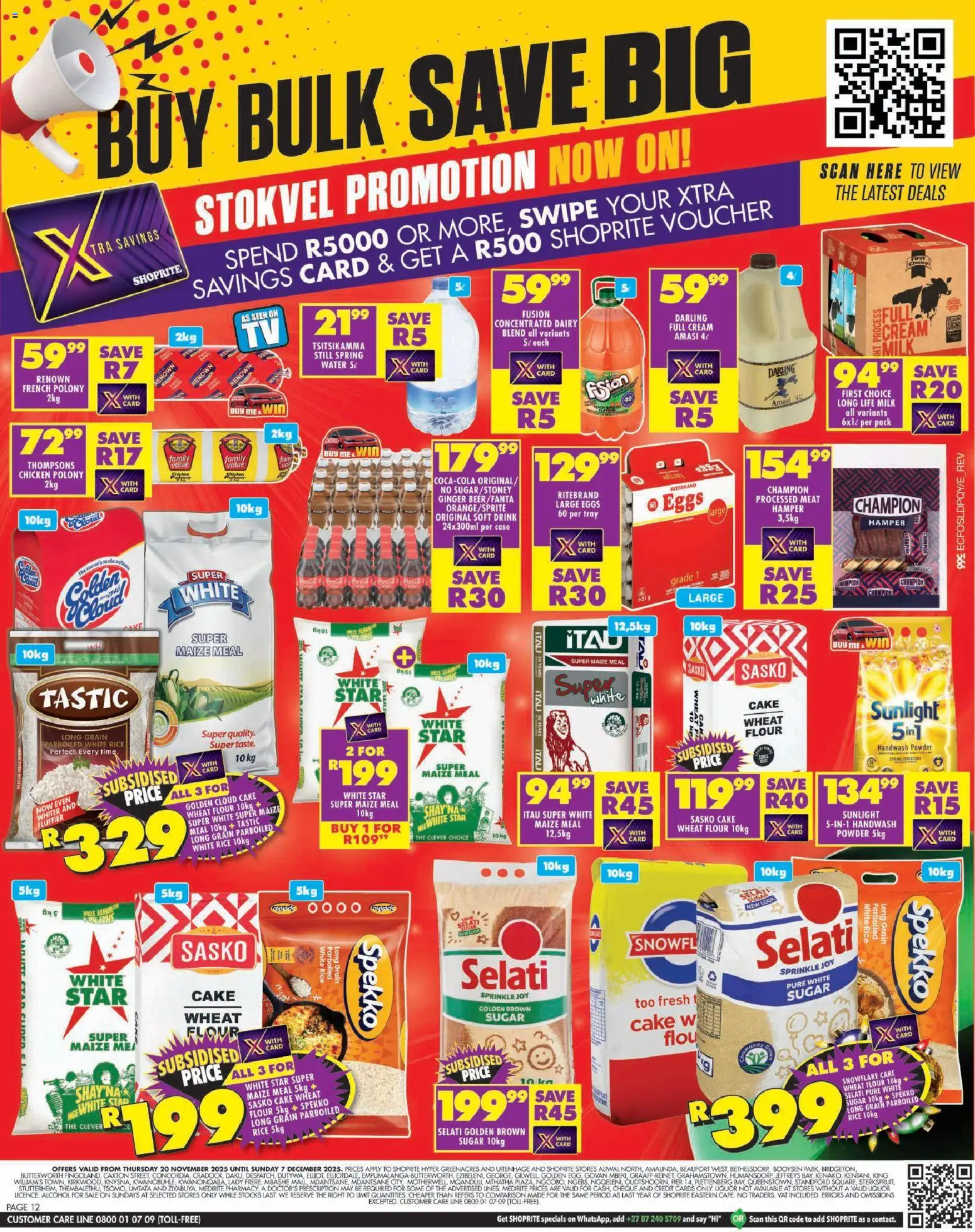New Shoprite catalogue – valid from 20.11.2025 | Page: 12 | Products: Flour, Polony, Cream, Sugar