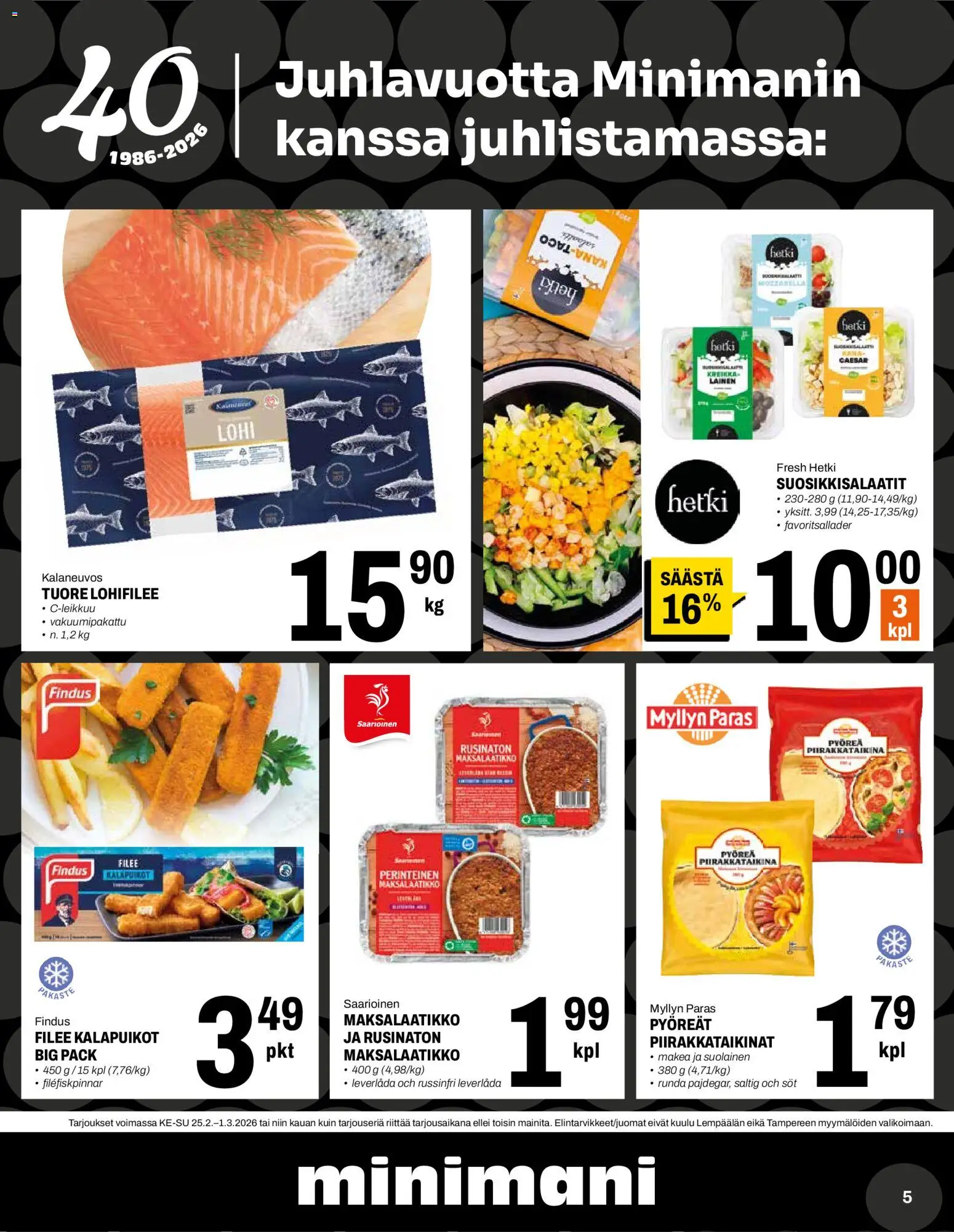 Minimani tarjoukset – voimassa 25.02.2026 alkaen | Sivu: 5 | Tuotteet: Kalapuikot, Kana