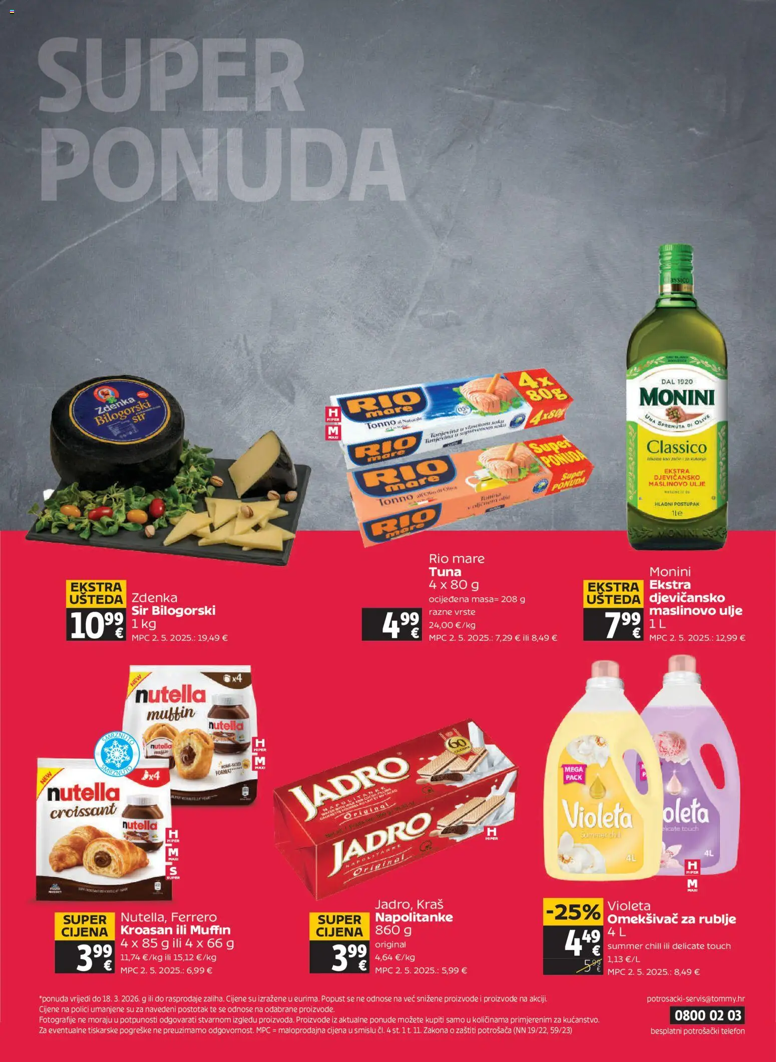 Tommy katalog | vrijedi od 12.03.2026 | Stranica: 32 | Proizvodi: Nutella, Rio Mare, Maslinovo ulje, Kroasan