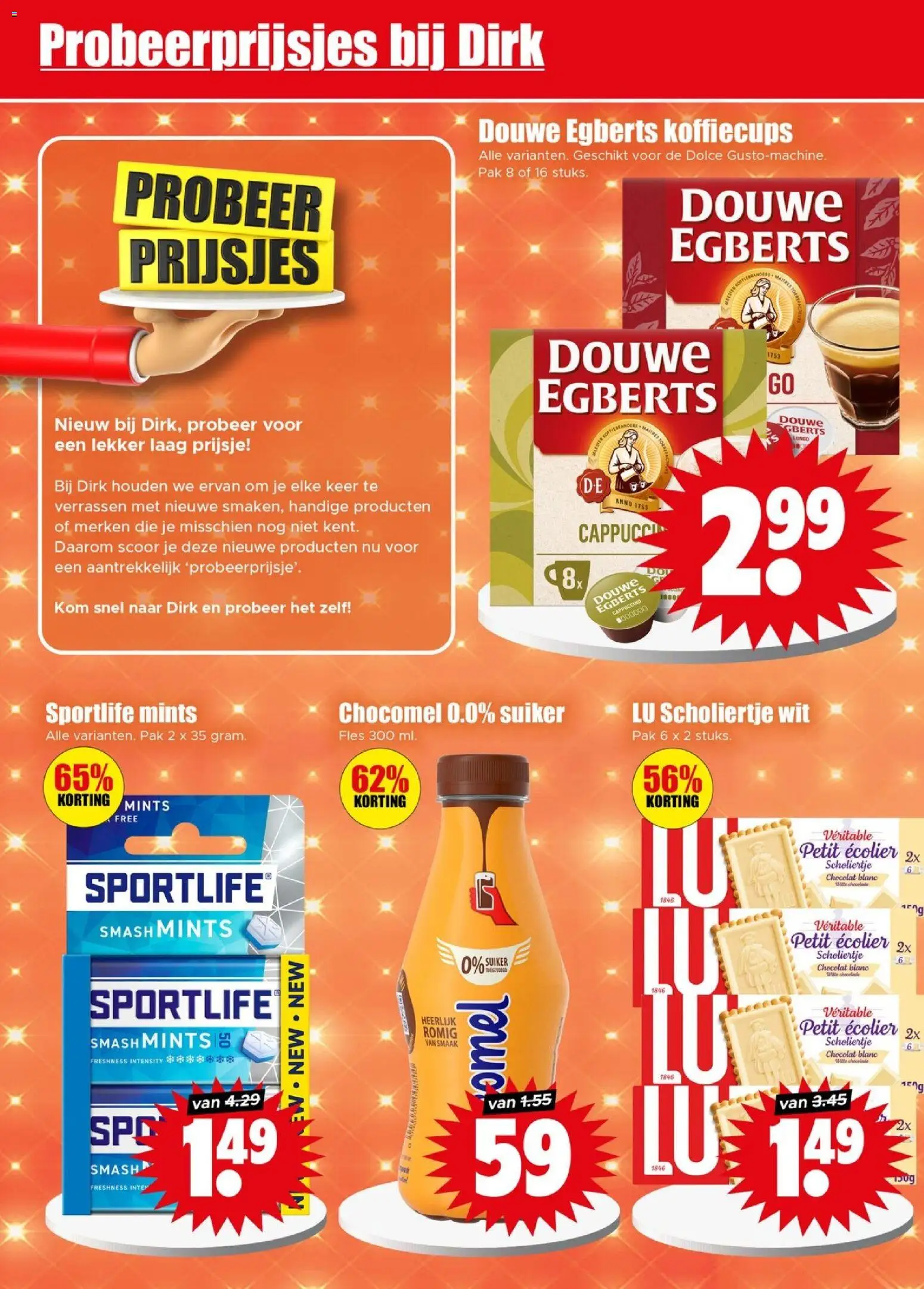 {H1} | Pagina: 16 | Producten: Waffelini, Kom, Fles, Cappuccino