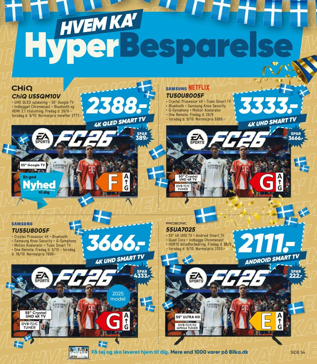 Bilka tilbudsavis – gyldig fra 03.10.2025 | Side: 3 | Produkter: Processor, TV, Sko, Tøj