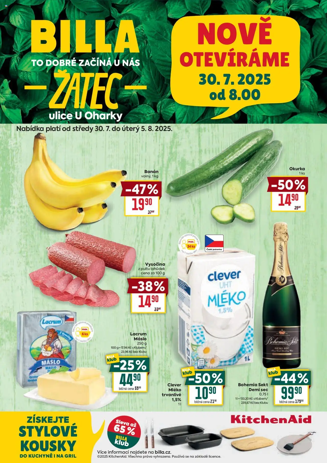 Billa leták - Speciál: Žatec od 30.07.2025 | Strana: 1 | Produkty: Bohemia sekt, Sekt, Vysočina, Clever