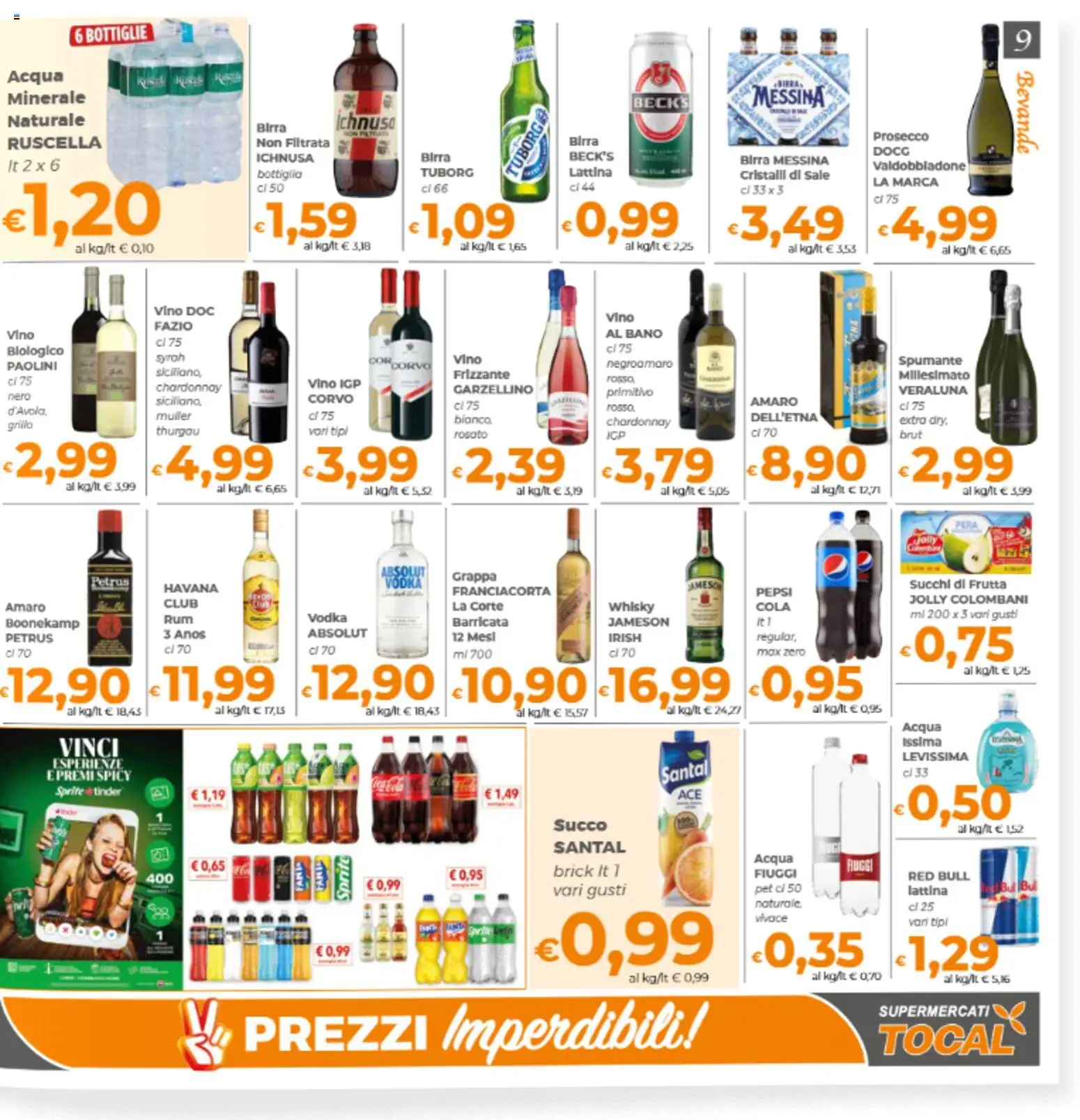 Volantino Tocal del 06.03.2026 | Pagina: 9 | Prodotti: Succo, Birra, Pera, Grappa